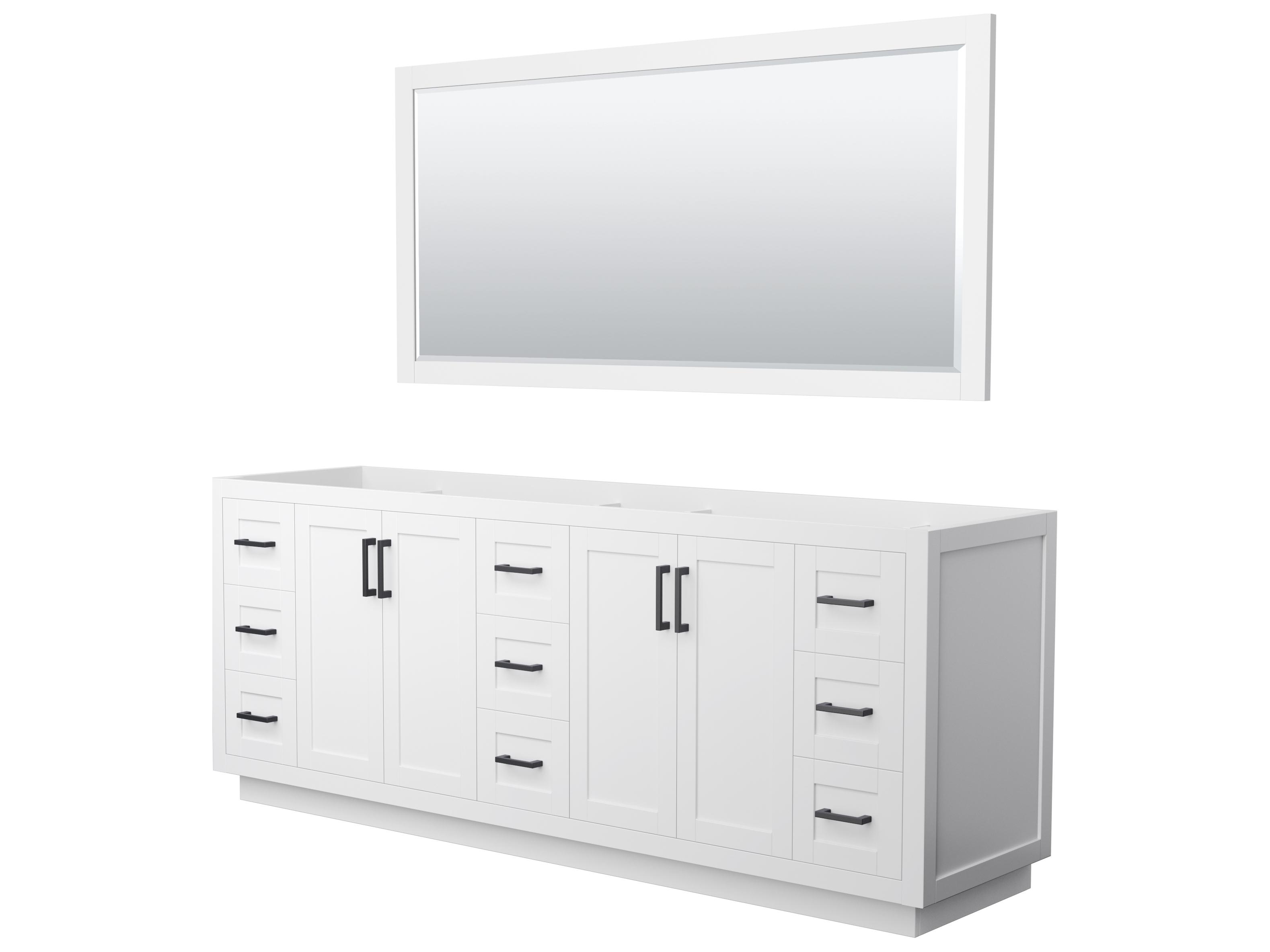 Wyndham Collection Miranda 83" White Vanity with 70" Mirror