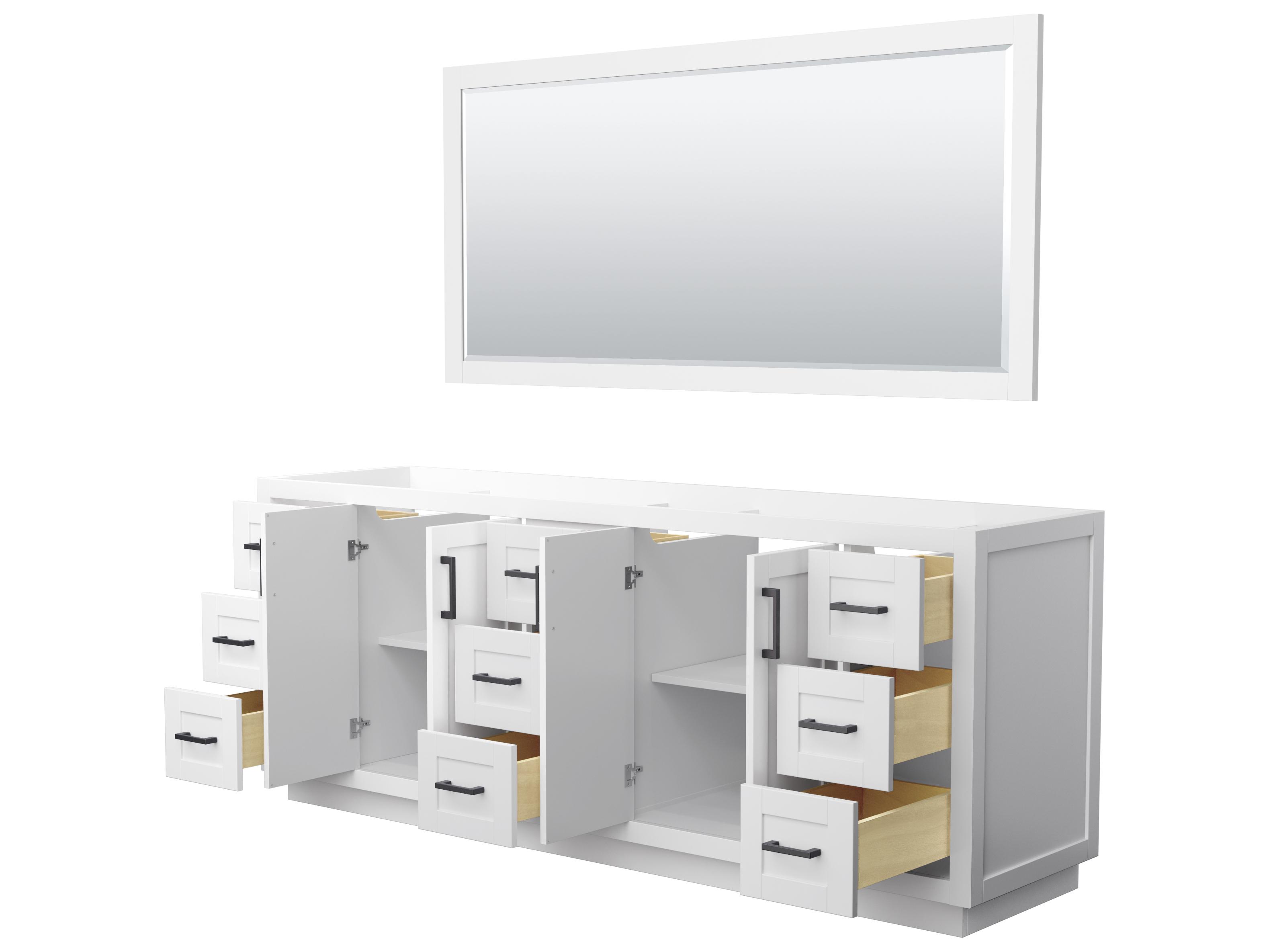 Wyndham Collection Miranda 83" White Vanity with 70" Mirror