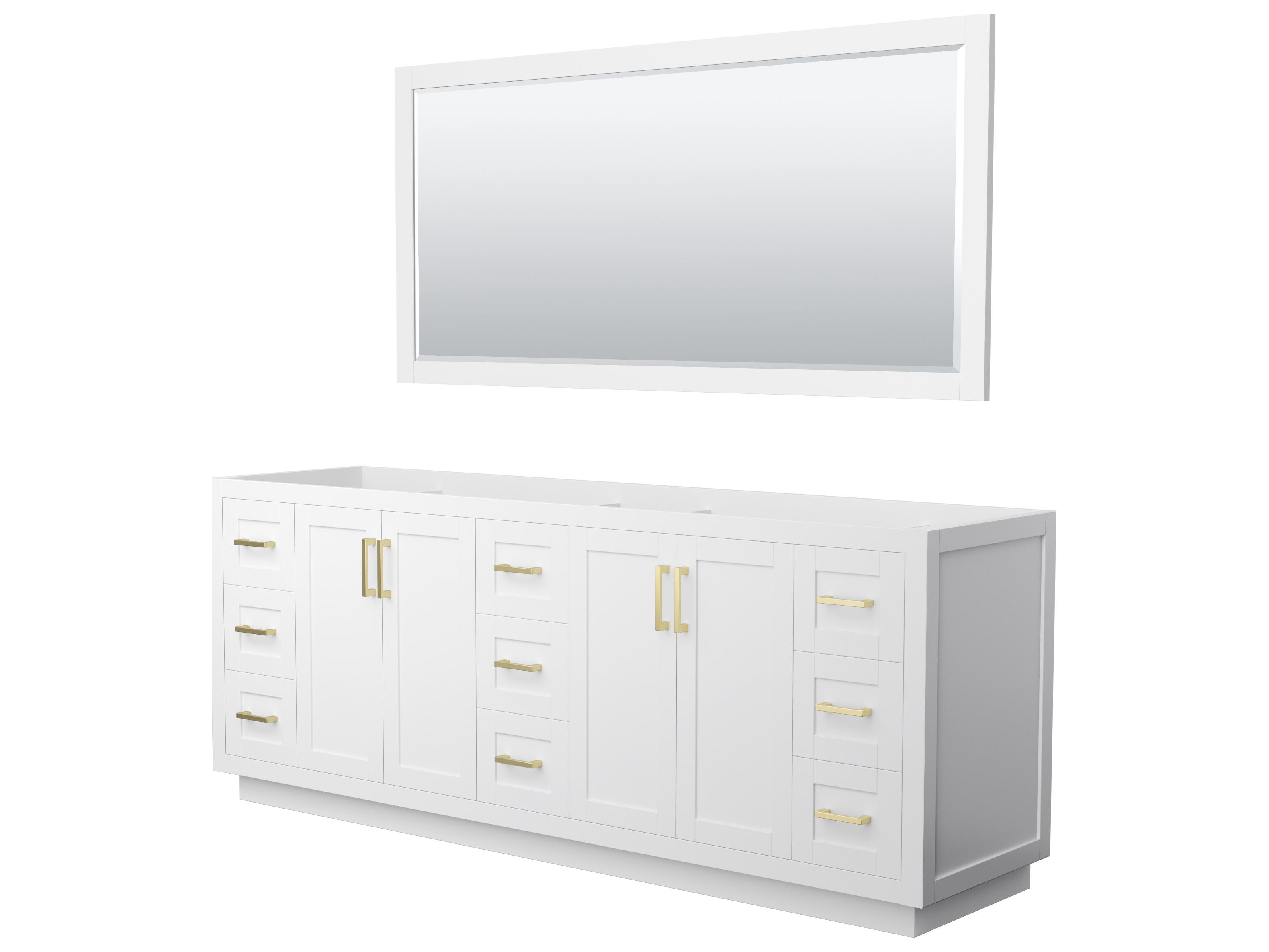 Wyndham Collection Miranda 83" White Vanity with 70" Mirror