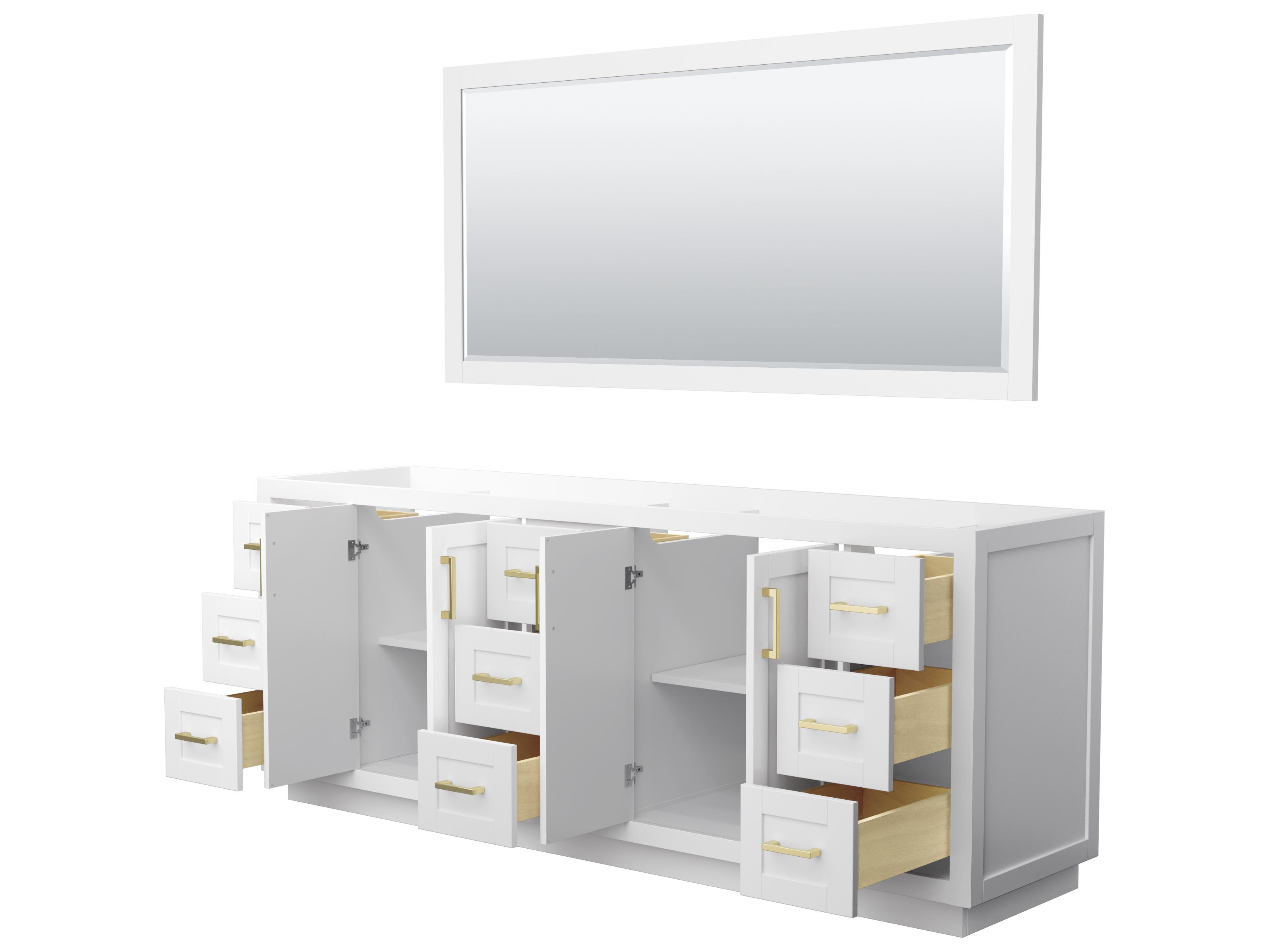 Wyndham Collection Miranda 83" White Vanity with 70" Mirror