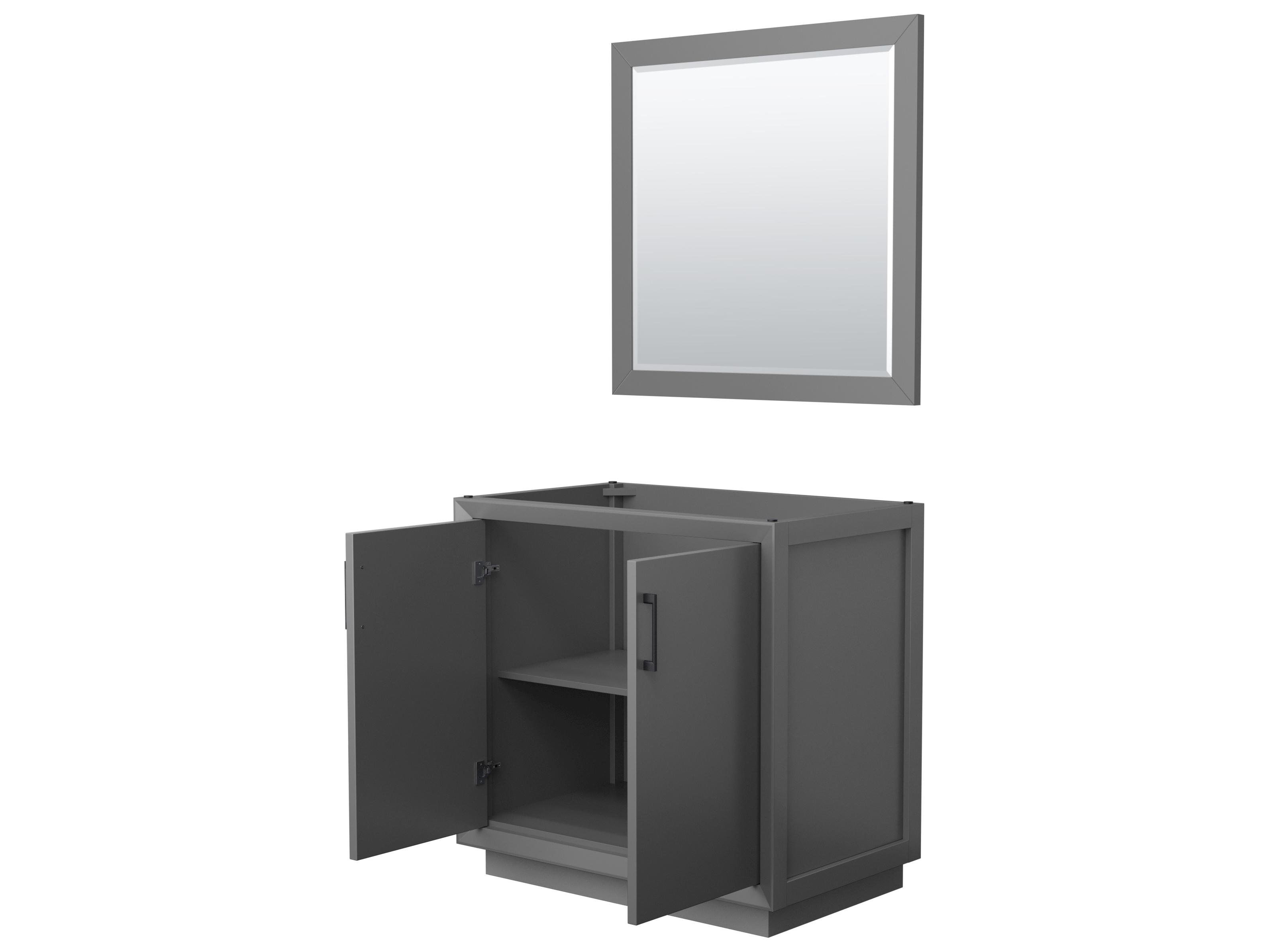 Wyndham Collection Strada 35" Dark Gray Vanity with 34" Mirror