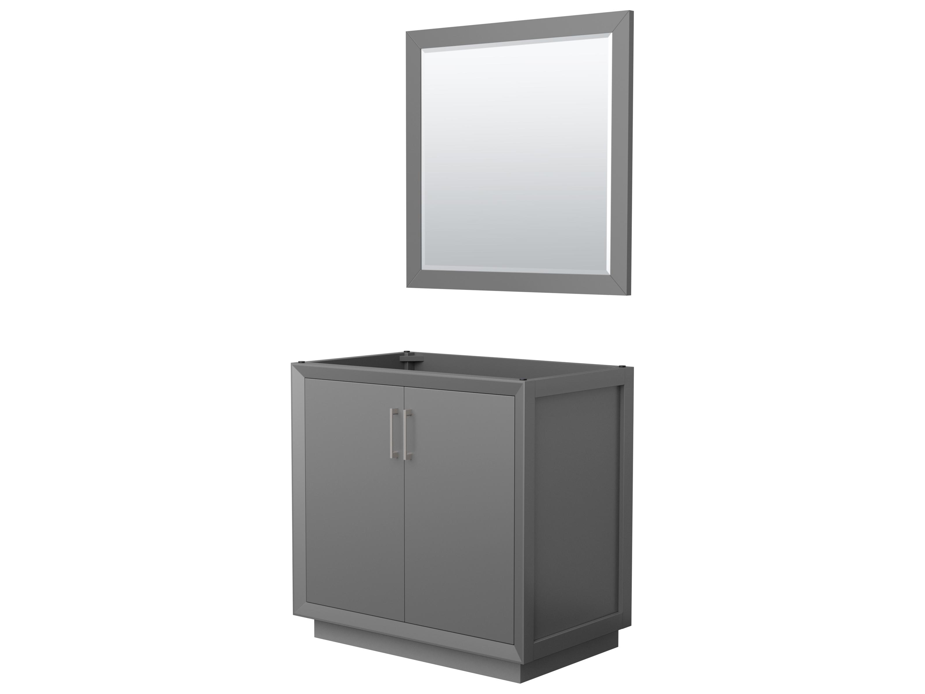 Wyndham Collection Strada 35" Dark Gray Vanity with 34" Mirror