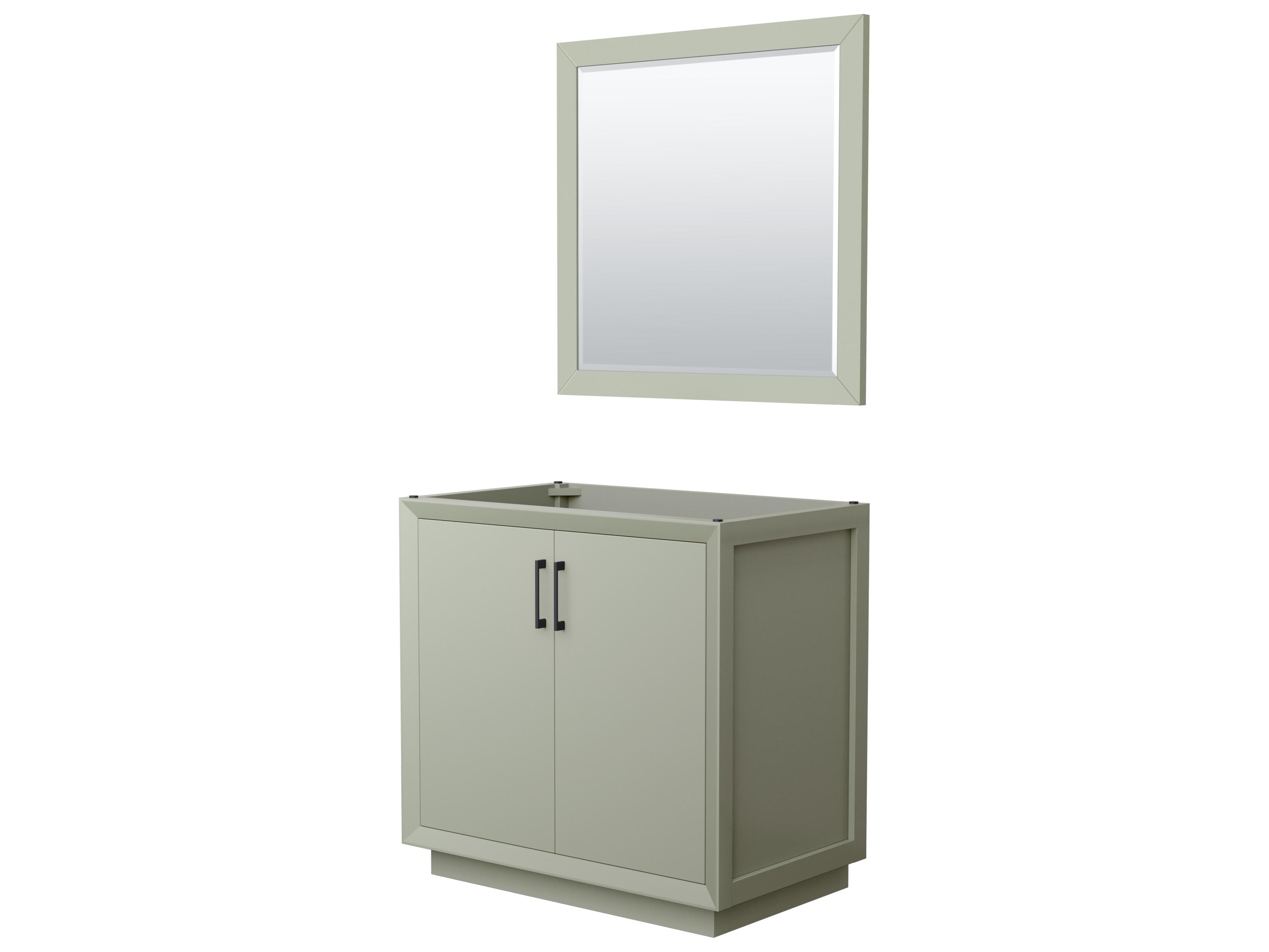 Wyndham Collection Strada 35" Light Green Vanity with 34" Mirror
