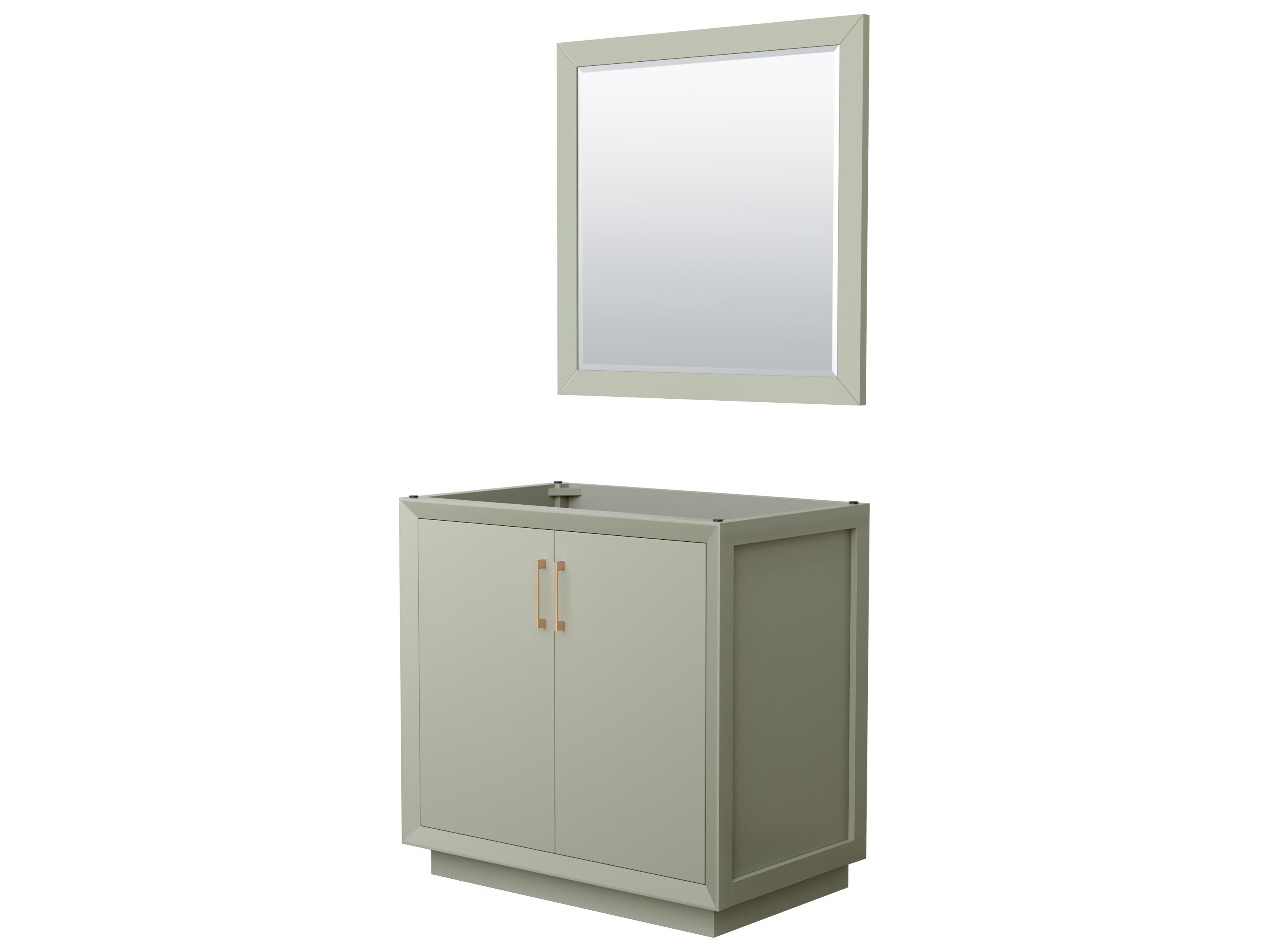 Wyndham Collection Strada 35" Light Green Vanity with 34" Mirror