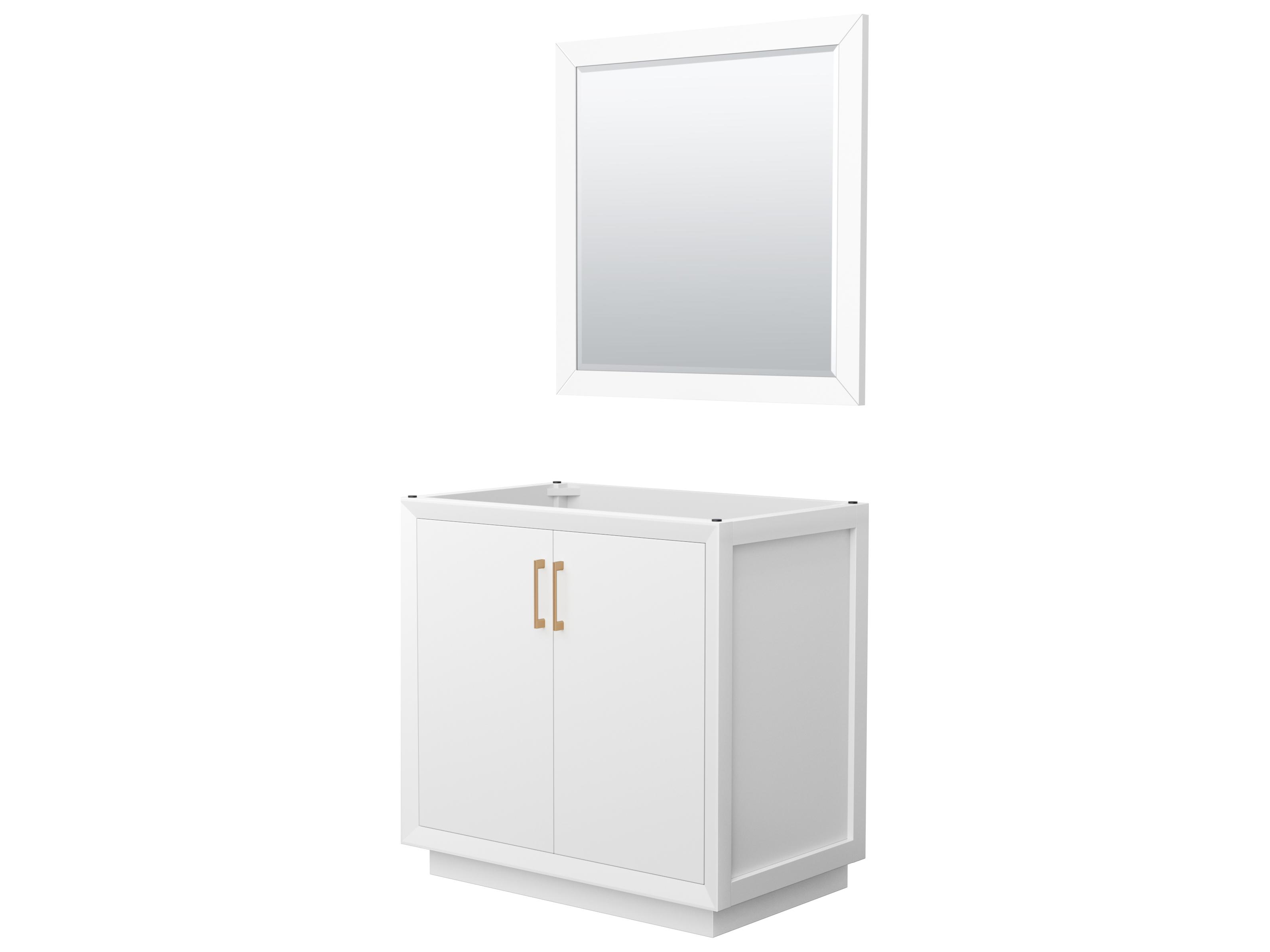 Wyndham Collection Strada 35" White Vanity with 34" Mirror