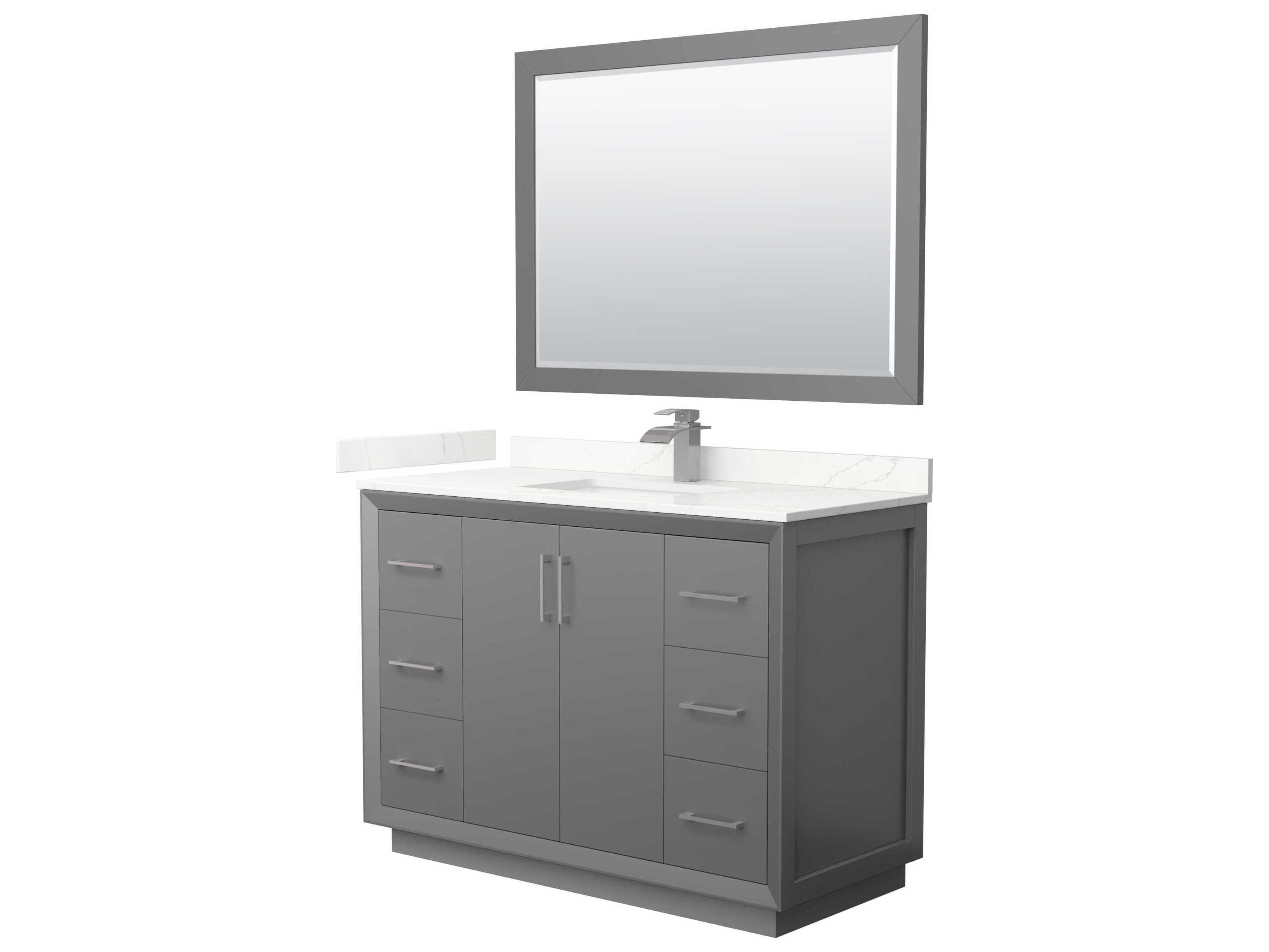 Wyndham Collection Strada 48" Dark Gray Vanity with 46" Mirror