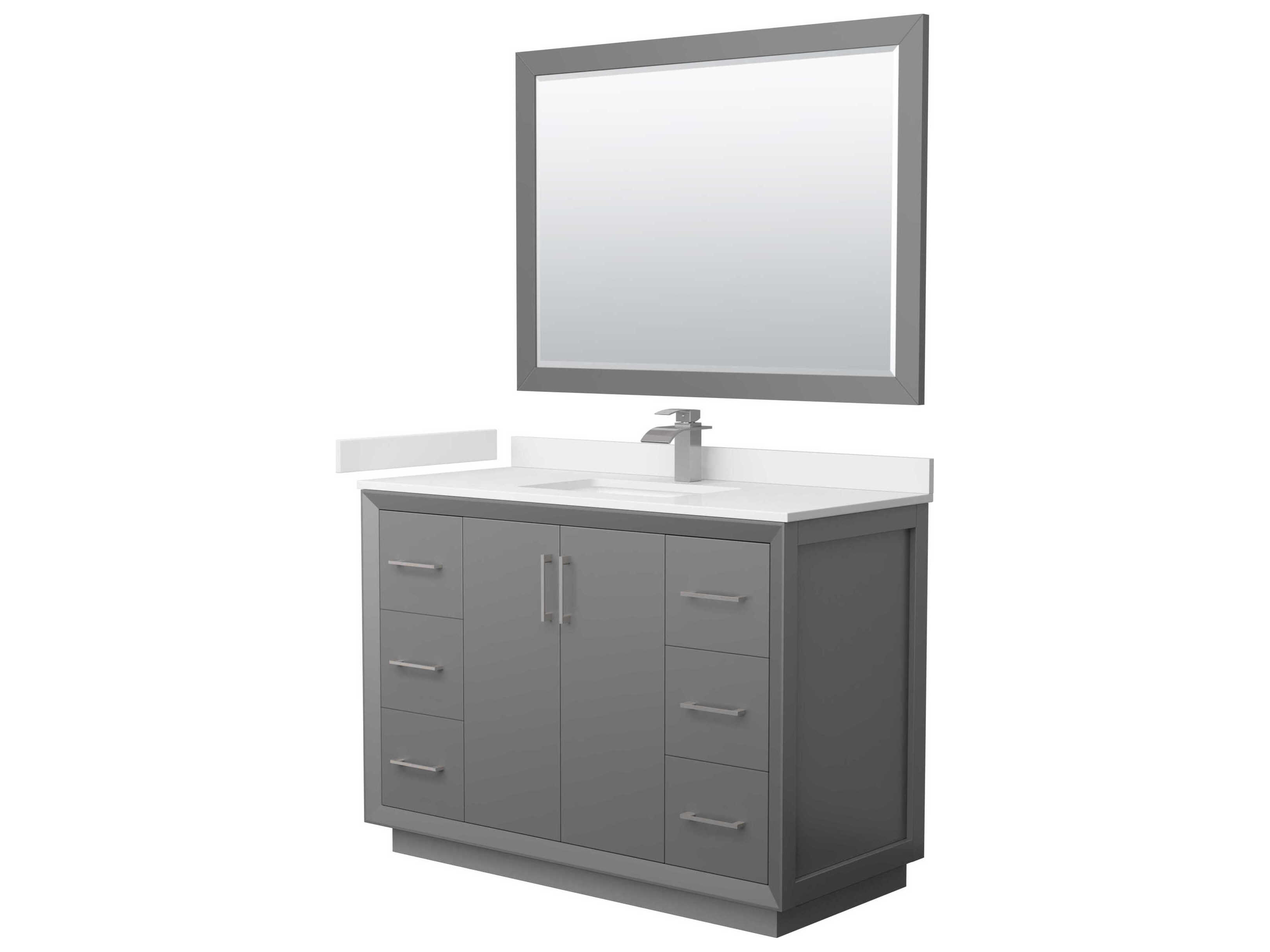 Wyndham Collection Strada 48" Dark Gray Vanity with 46" Mirror