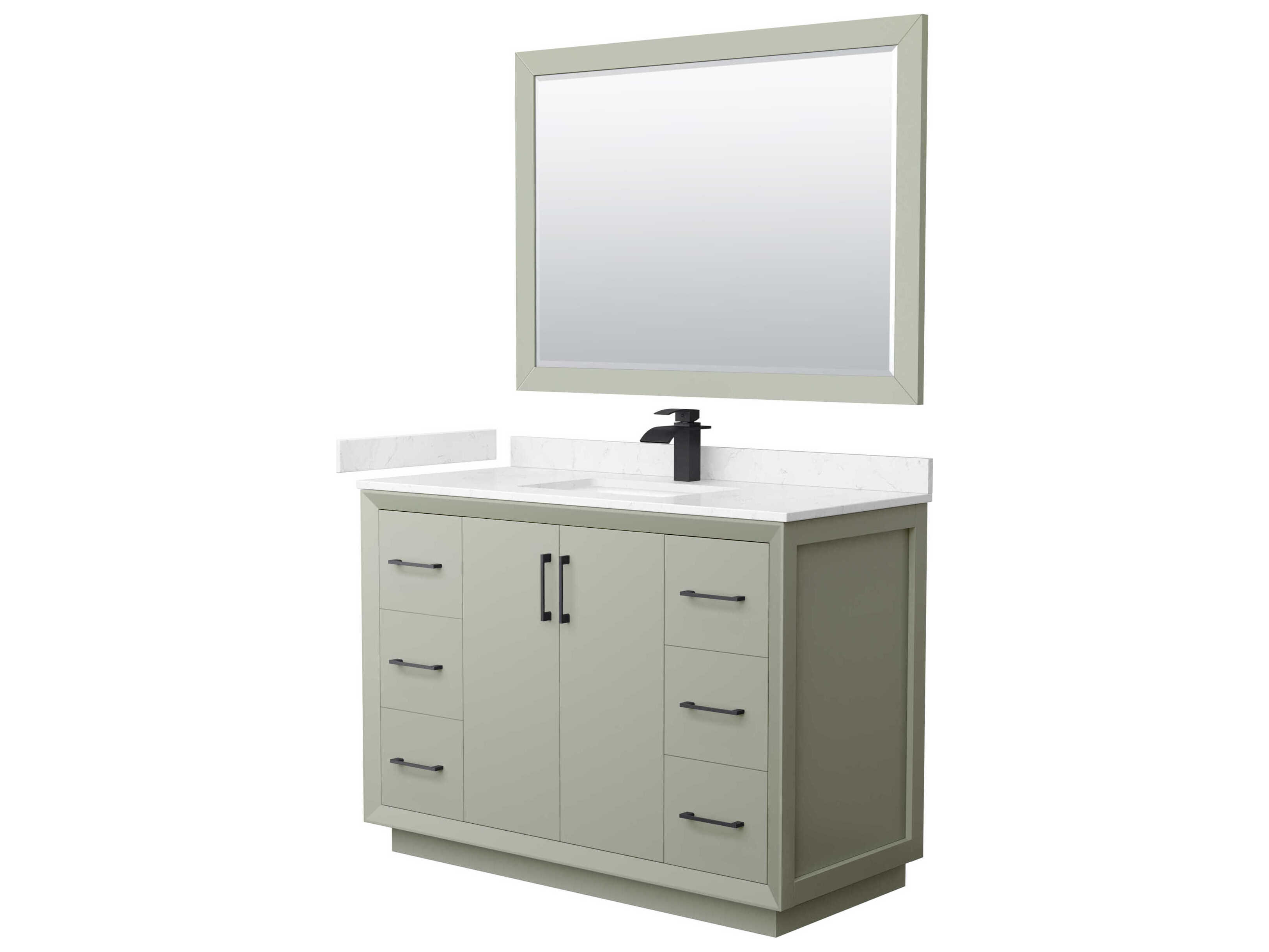 Wyndham Collection Strada 48" Light Green Vanity with 46" Mirror