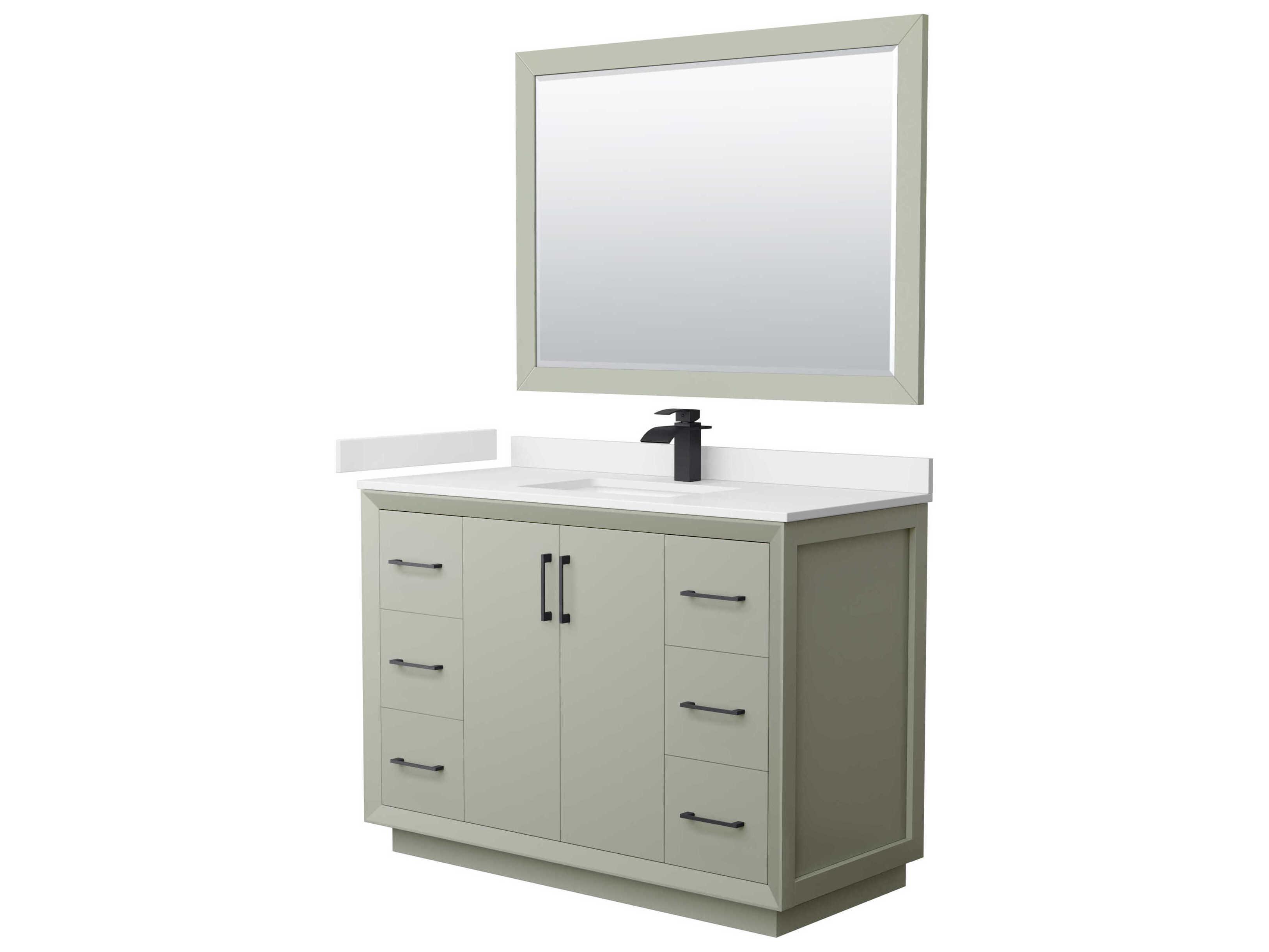 Wyndham Collection Strada 48" Light Green Vanity with 46" Mirror