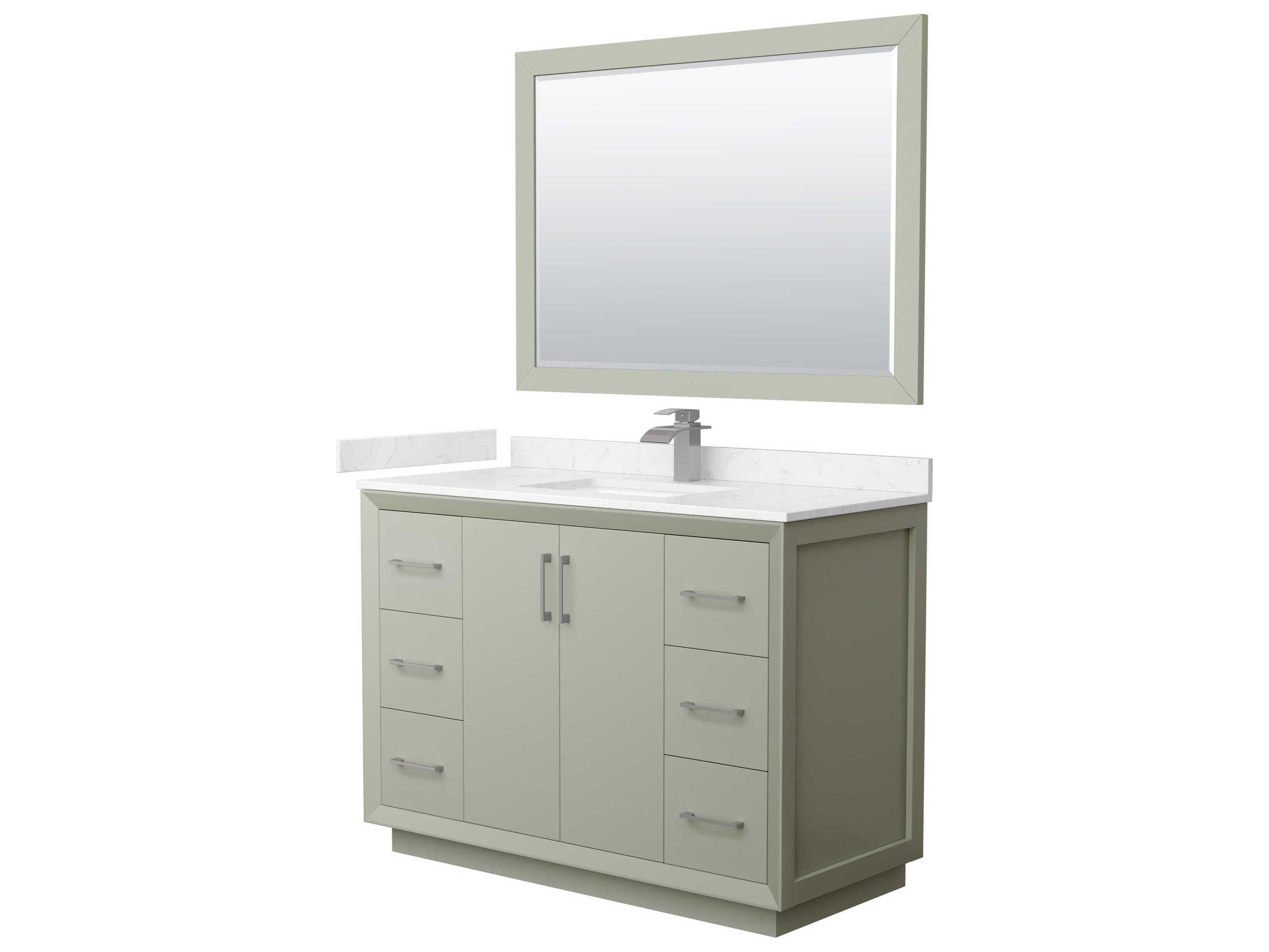 Wyndham Collection Strada 48" Light Green Vanity with 46" Mirror