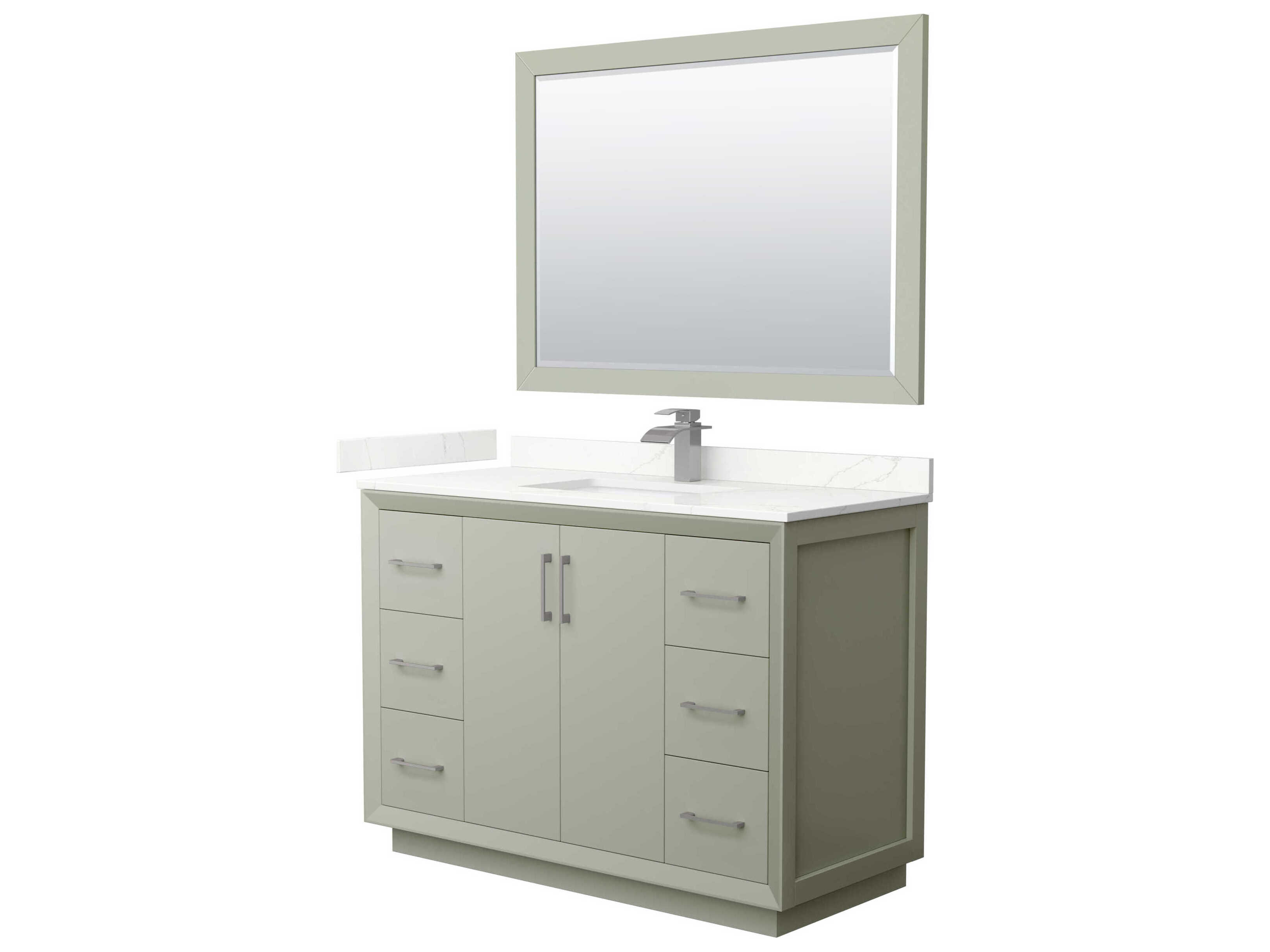 Wyndham Collection Strada 48" Light Green Vanity with 46" Mirror