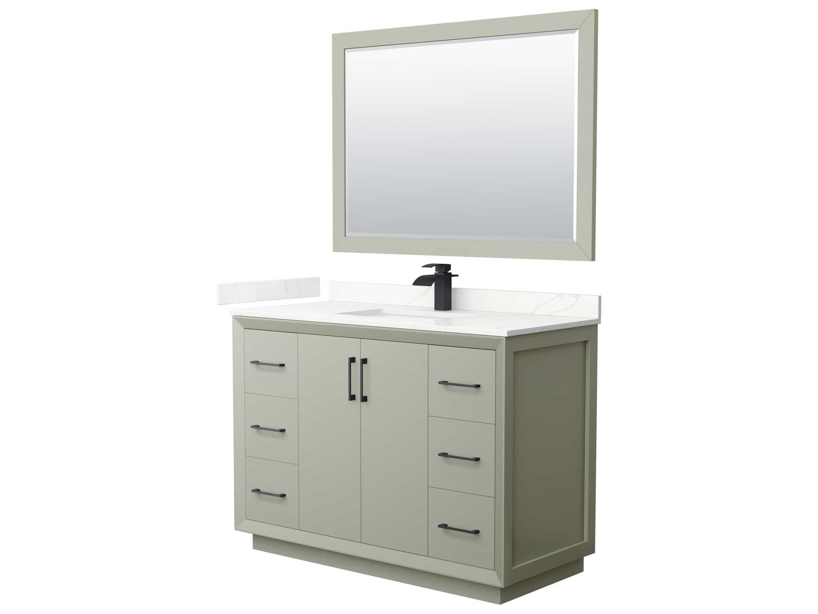 Wyndham Collection Strada 48" Light Green Vanity with 46" Mirror