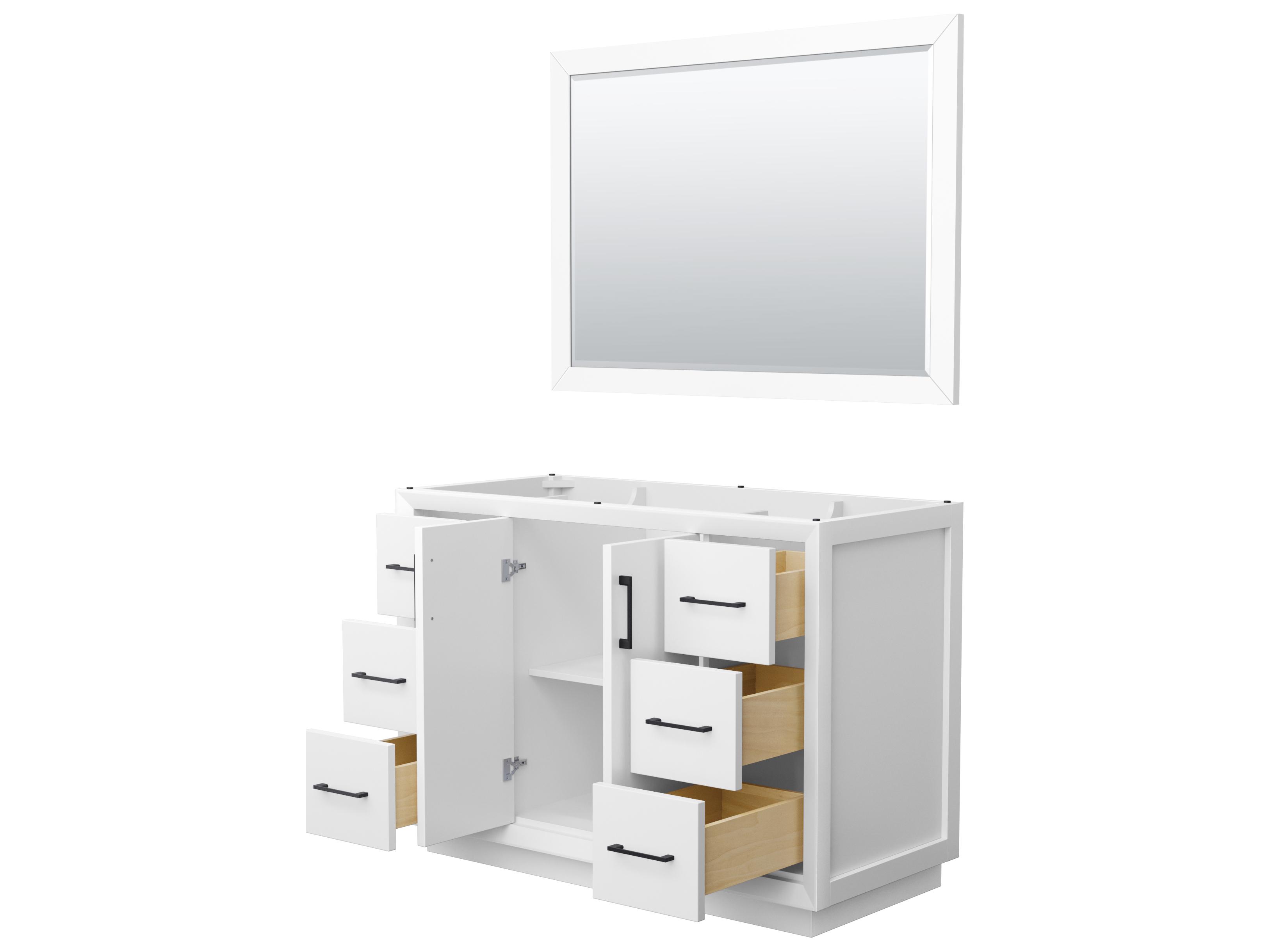 Wyndham Collection Strada 47" White Vanity with 46" Mirror