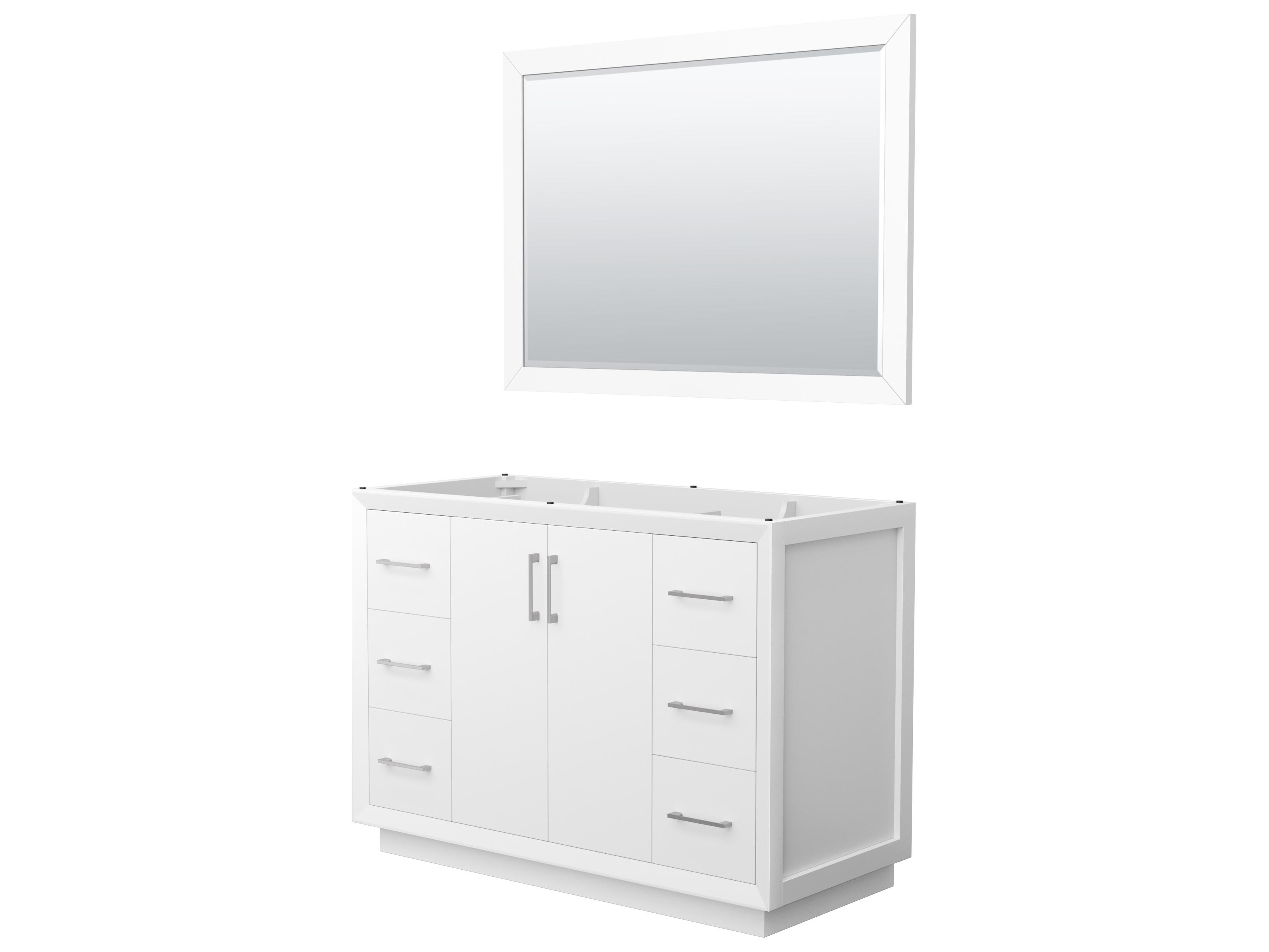 Wyndham Collection Strada 47" White Vanity with 46" Mirror