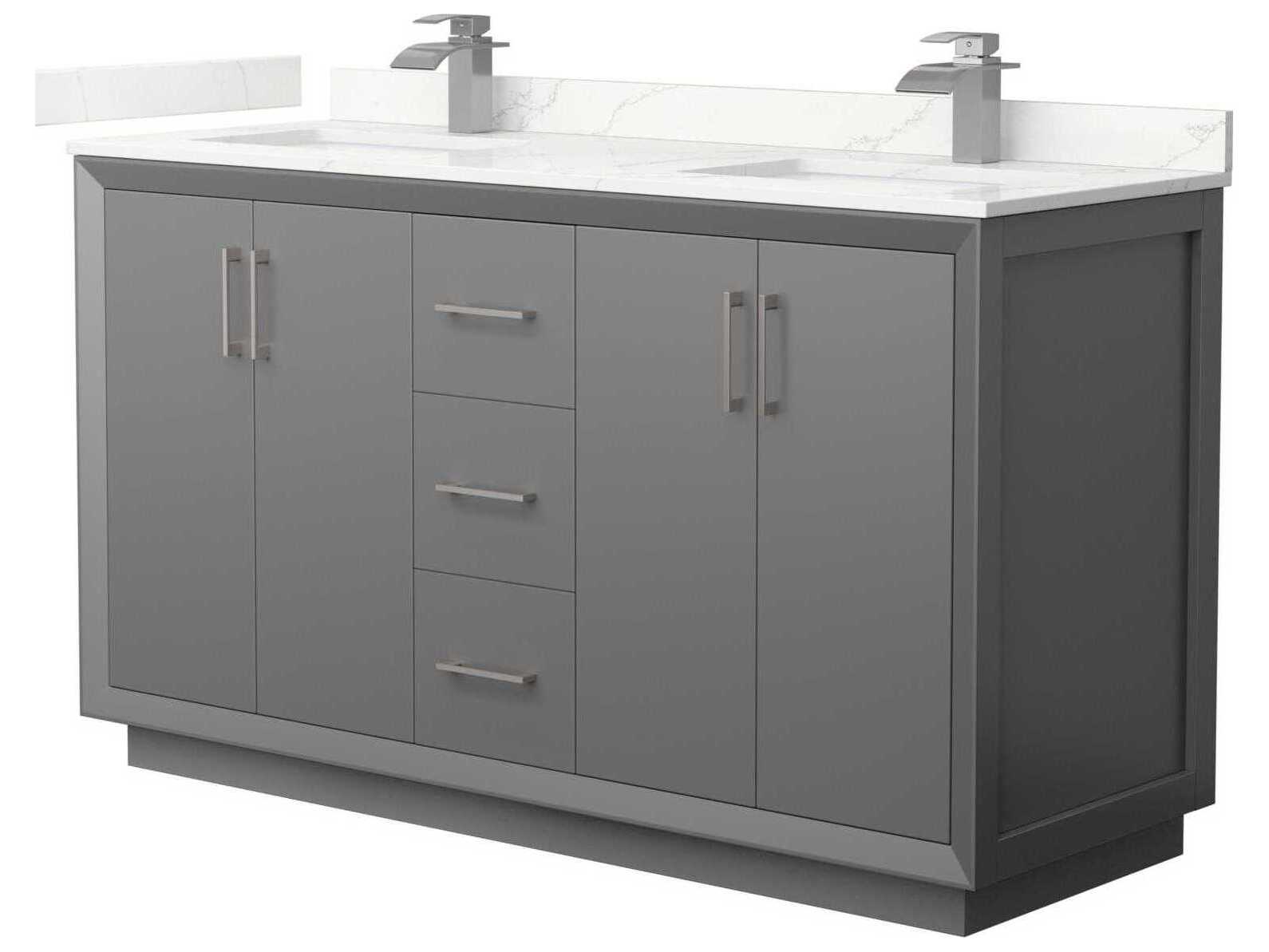 Wyndham Collection Strada 60" Dark Gray Vanity
