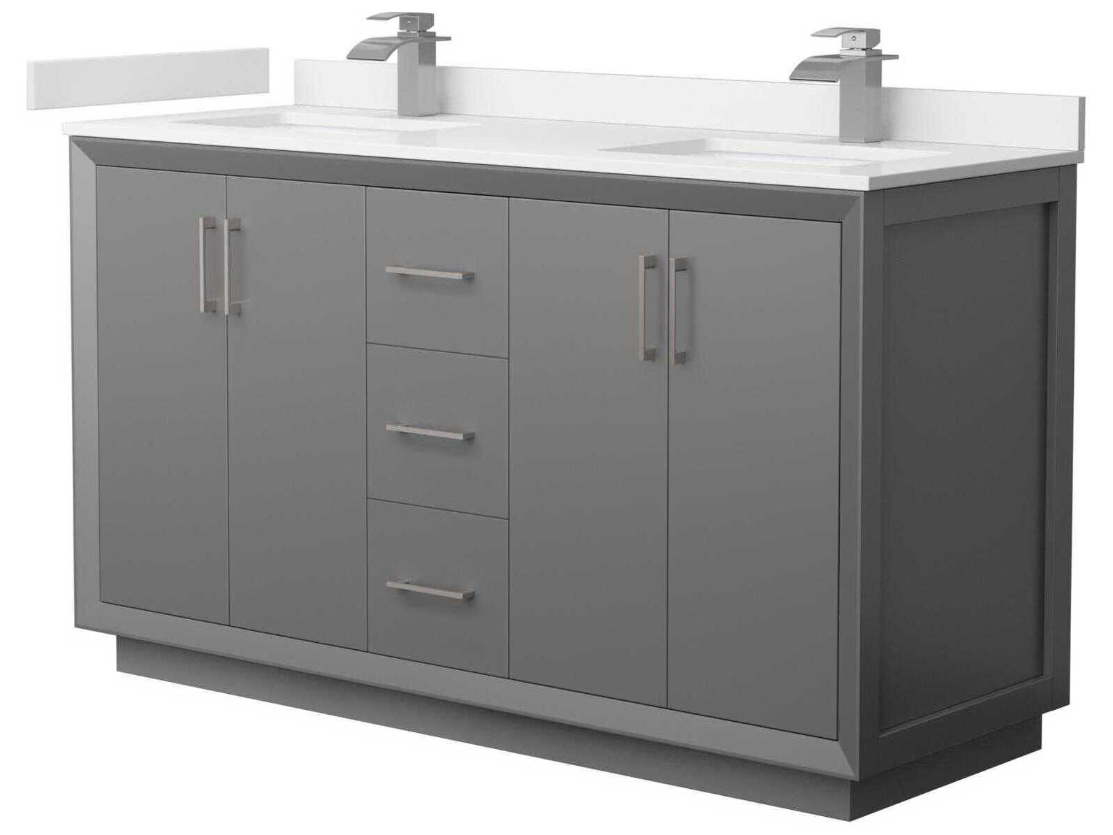 Wyndham Collection Strada 60" Dark Gray Vanity