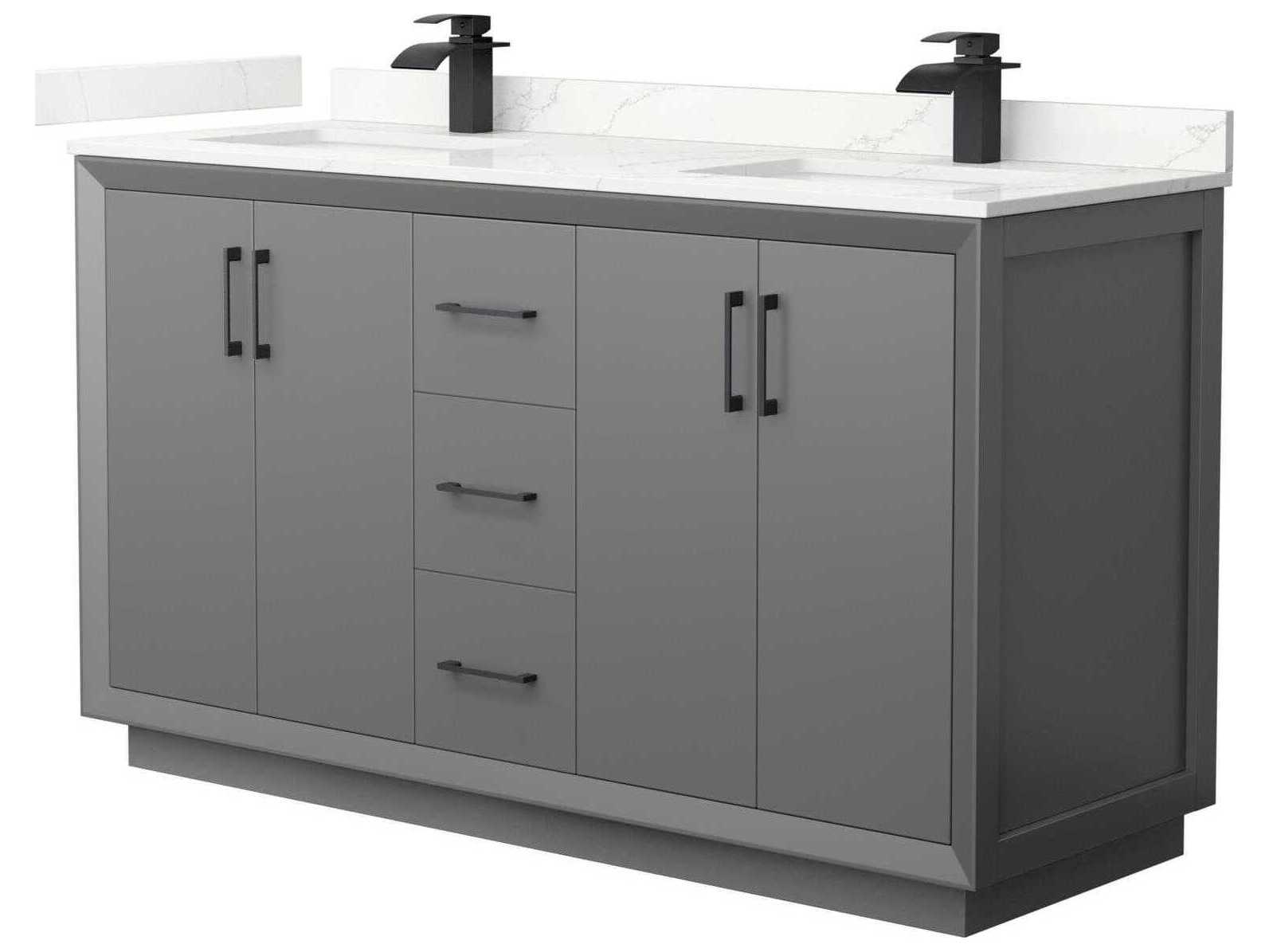 Wyndham Collection Strada 60" Dark Gray Vanity