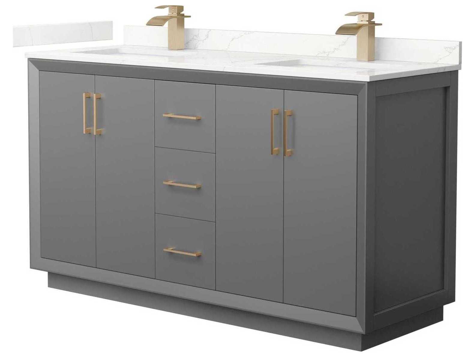Wyndham Collection Strada 60" Dark Gray Vanity