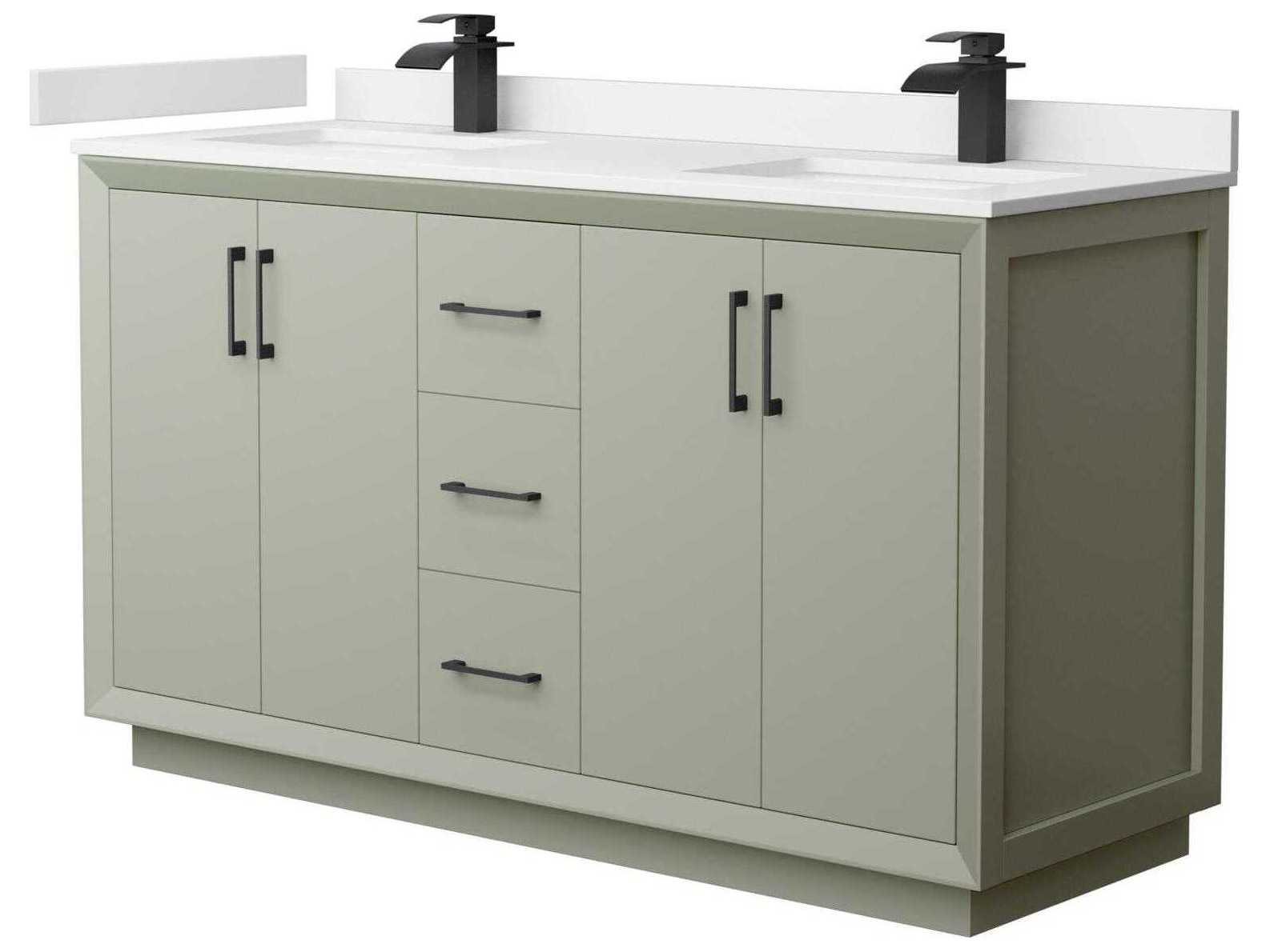 Wyndham Collection Strada 60" Light Green Vanity