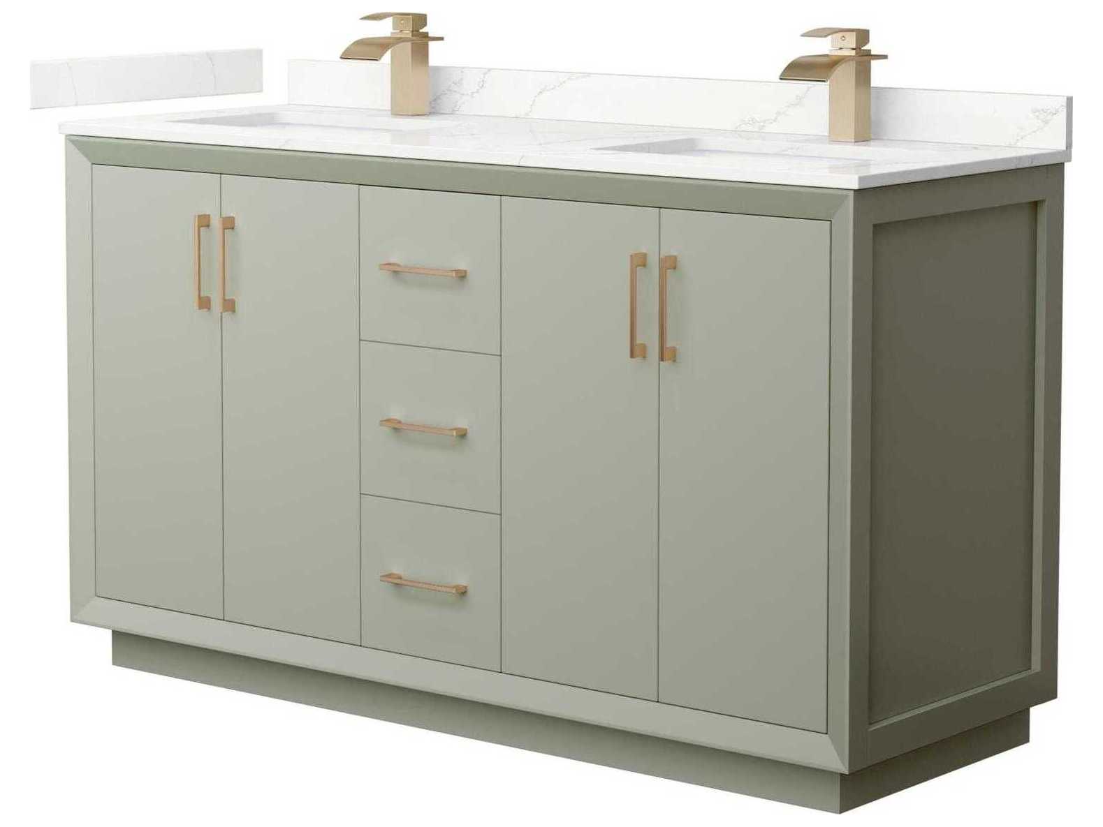 Wyndham Collection Strada 60" Light Green Vanity