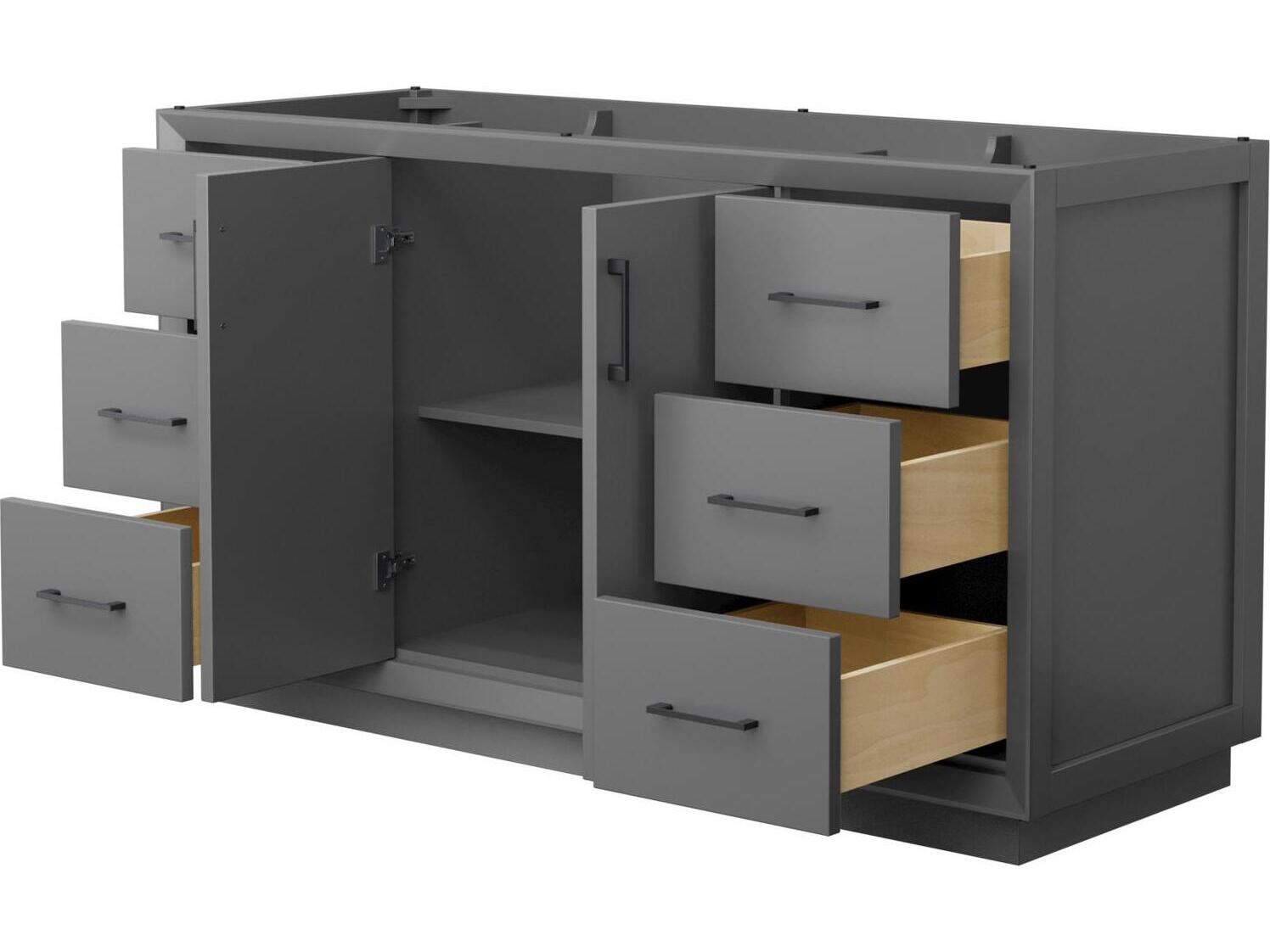 Wyndham Collection Strada 59" Dark Gray Vanity