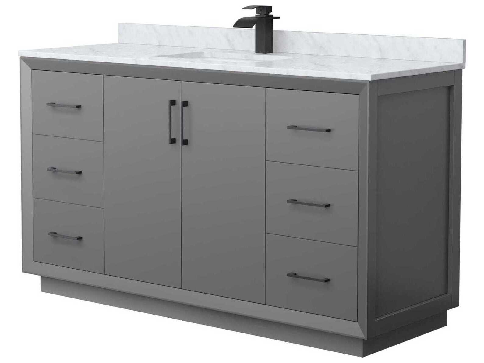 Wyndham Collection Strada 60" Dark Gray Vanity