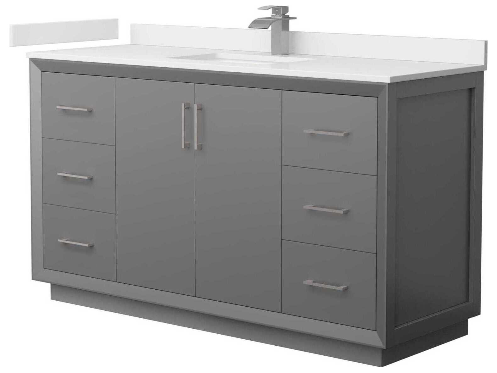 Wyndham Collection Strada 60" Dark Gray Vanity