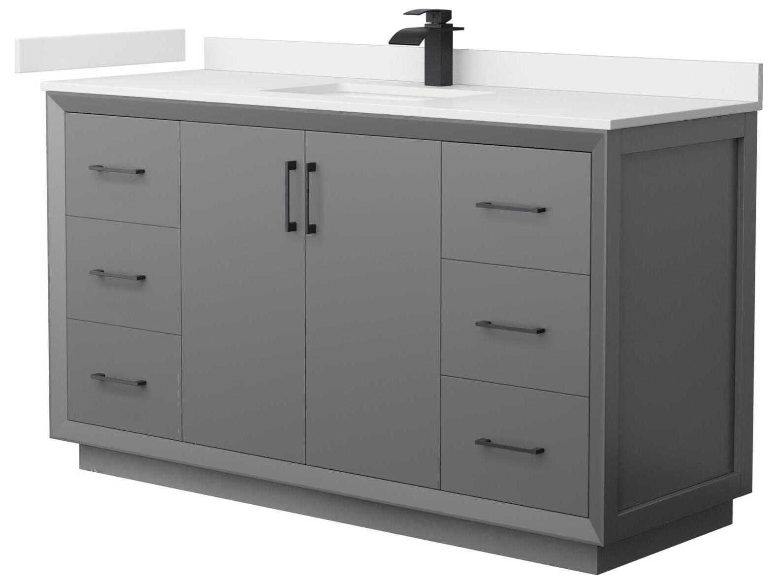 Wyndham Collection Strada 60" Dark Gray Vanity