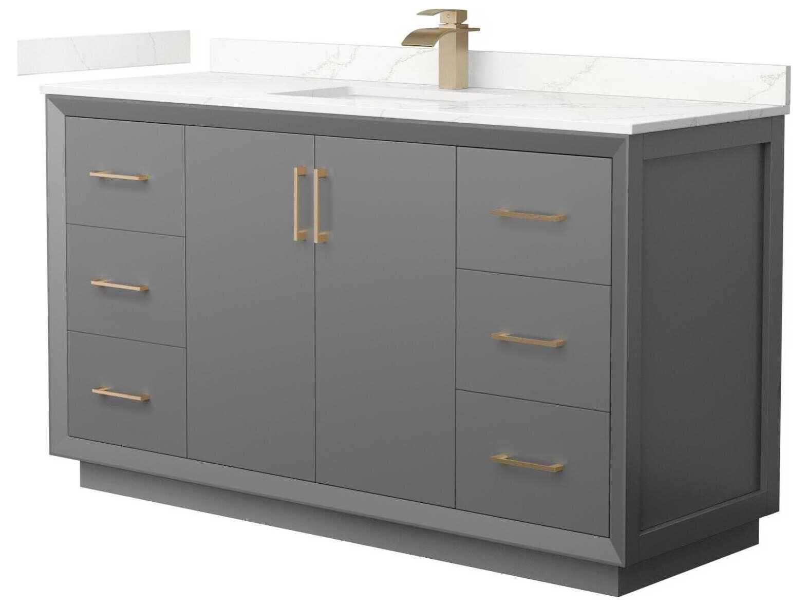 Wyndham Collection Strada 60" Dark Gray Vanity