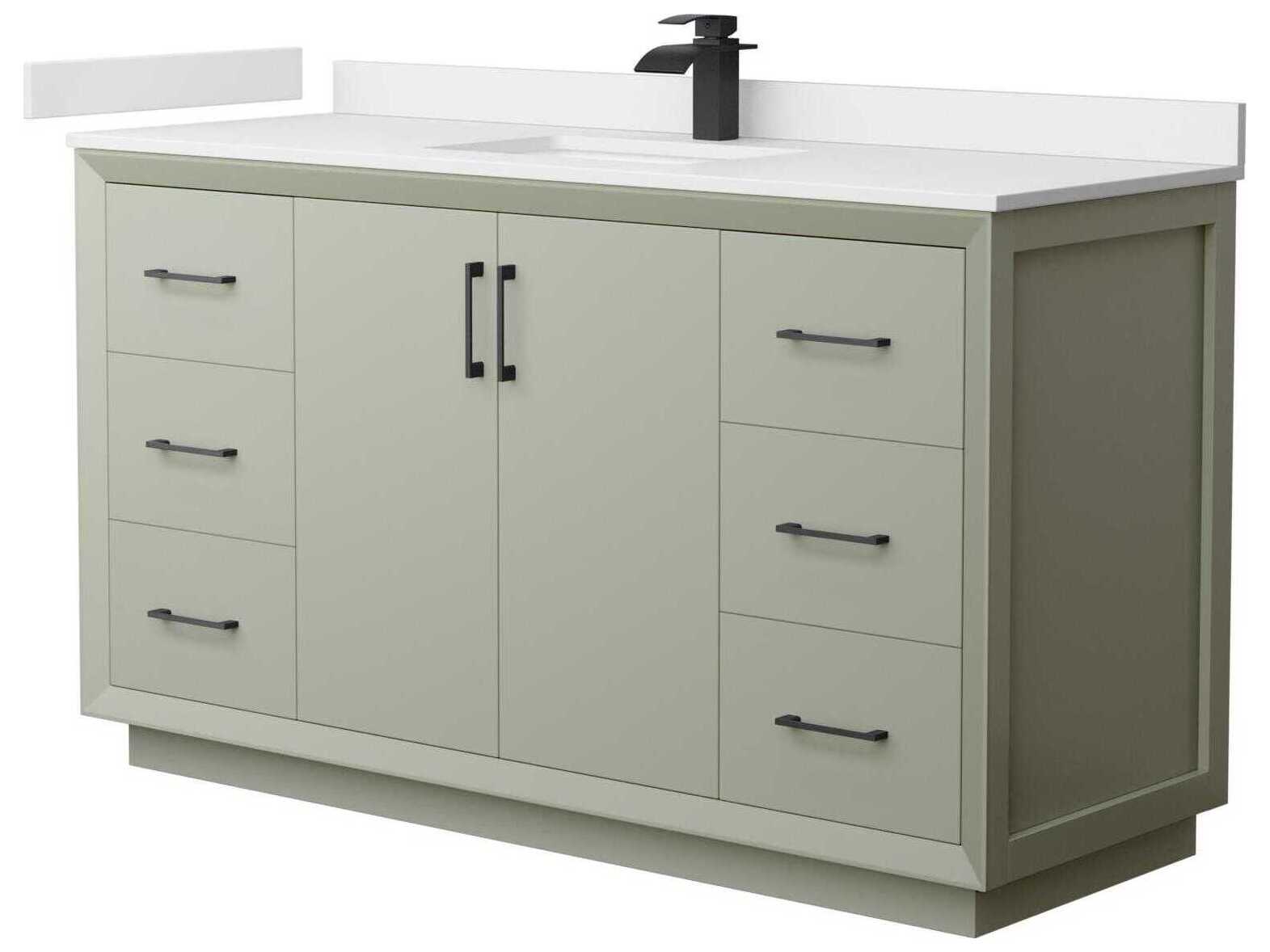 Wyndham Collection Strada 60" Light Green Vanity