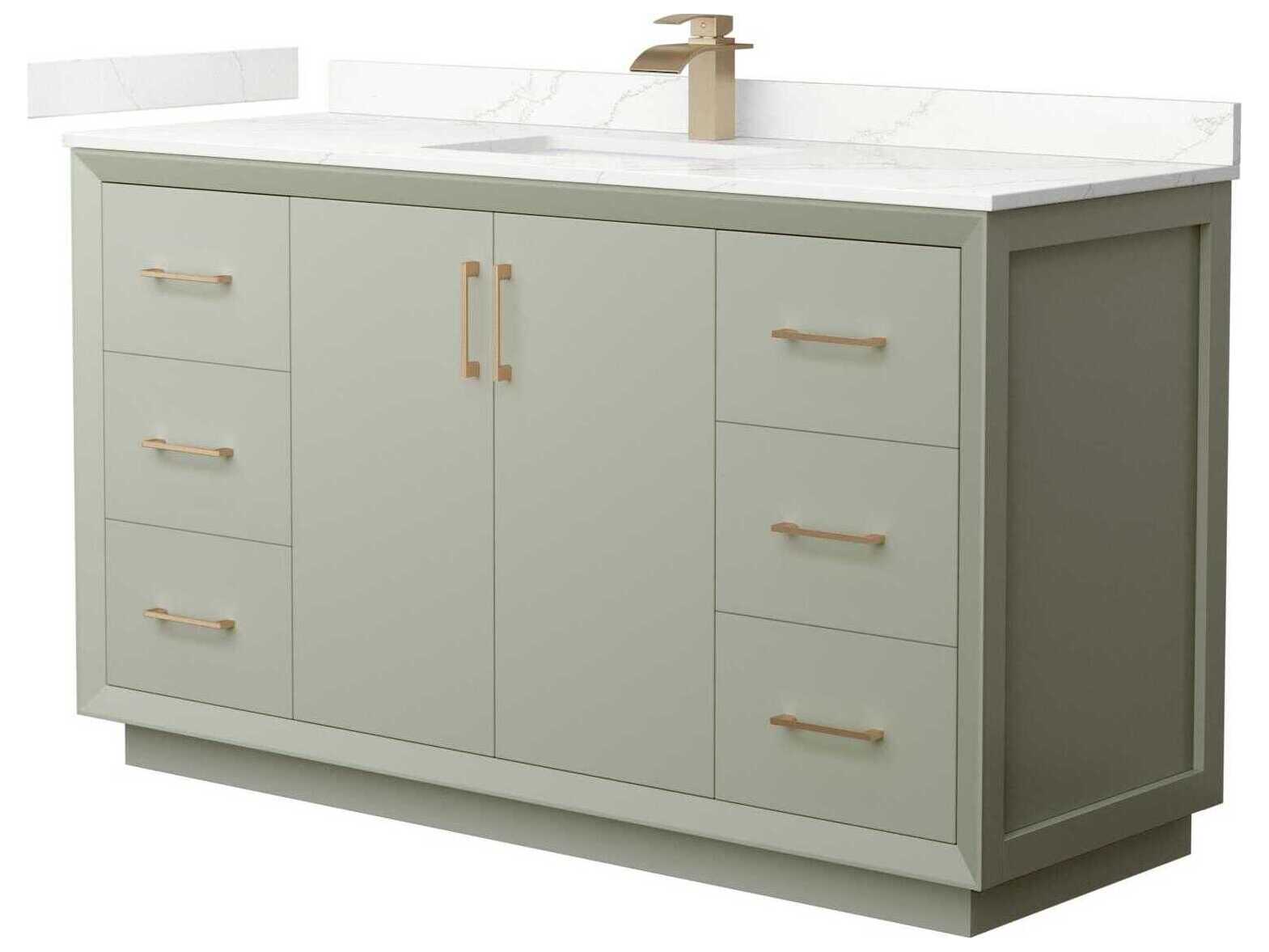 Wyndham Collection Strada 60" Light Green Vanity