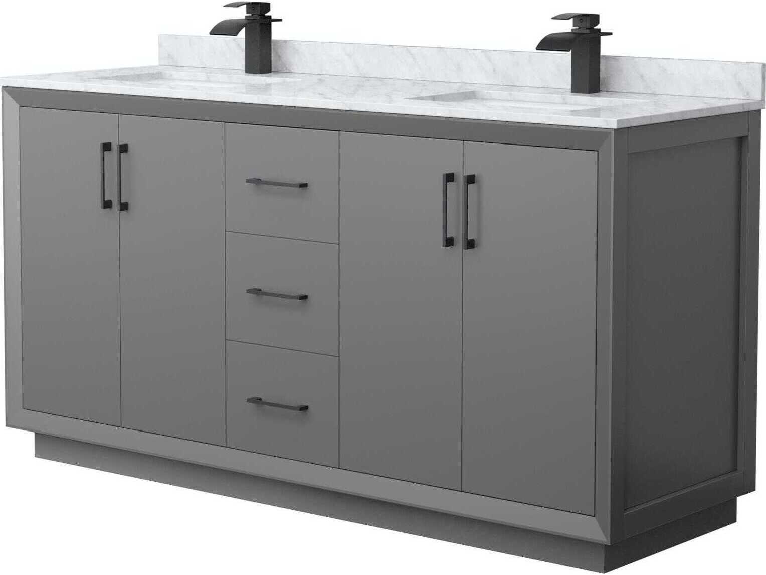 Wyndham Collection Strada 66" Dark Gray Vanity