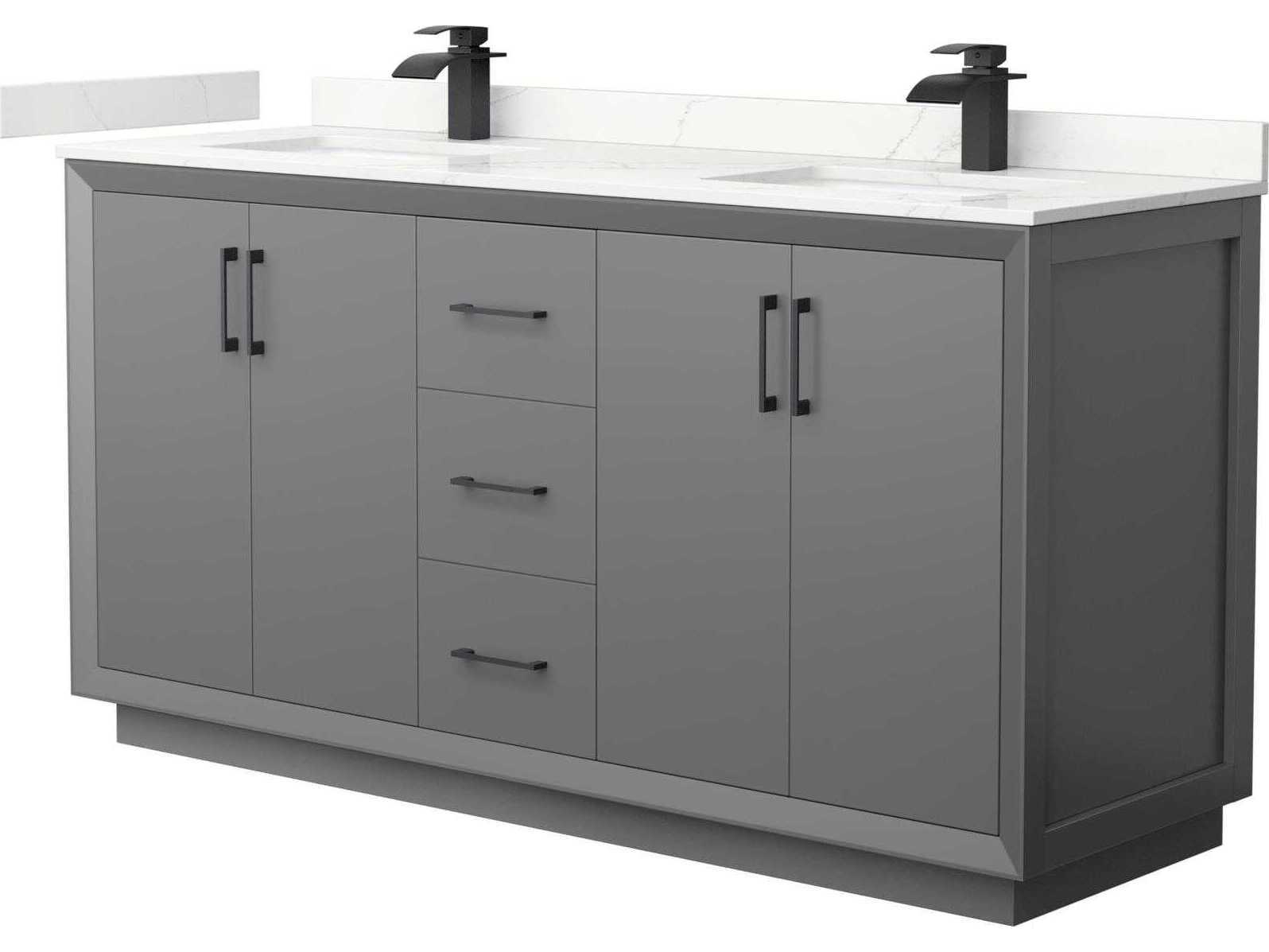 Wyndham Collection Strada 66" Dark Gray Vanity