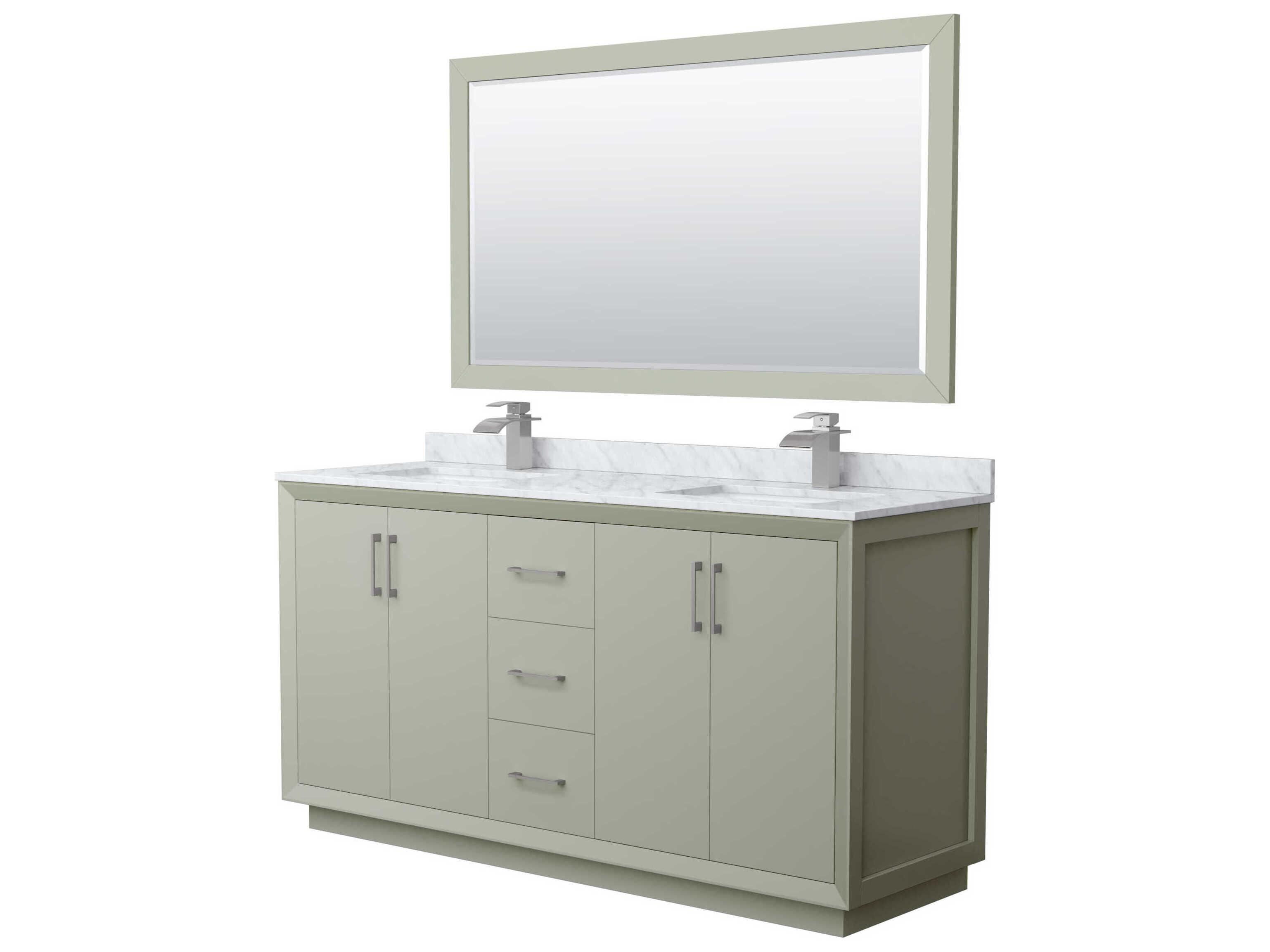 Wyndham Collection Strada 66" Light Green Vanity with 58" Mirror