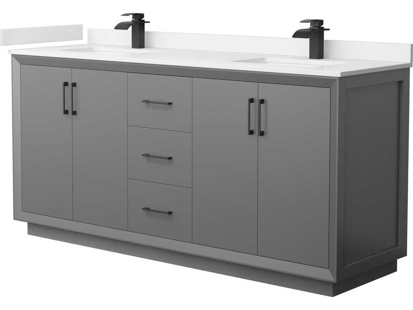 Wyndham Collection Strada 72" Dark Gray Vanity
