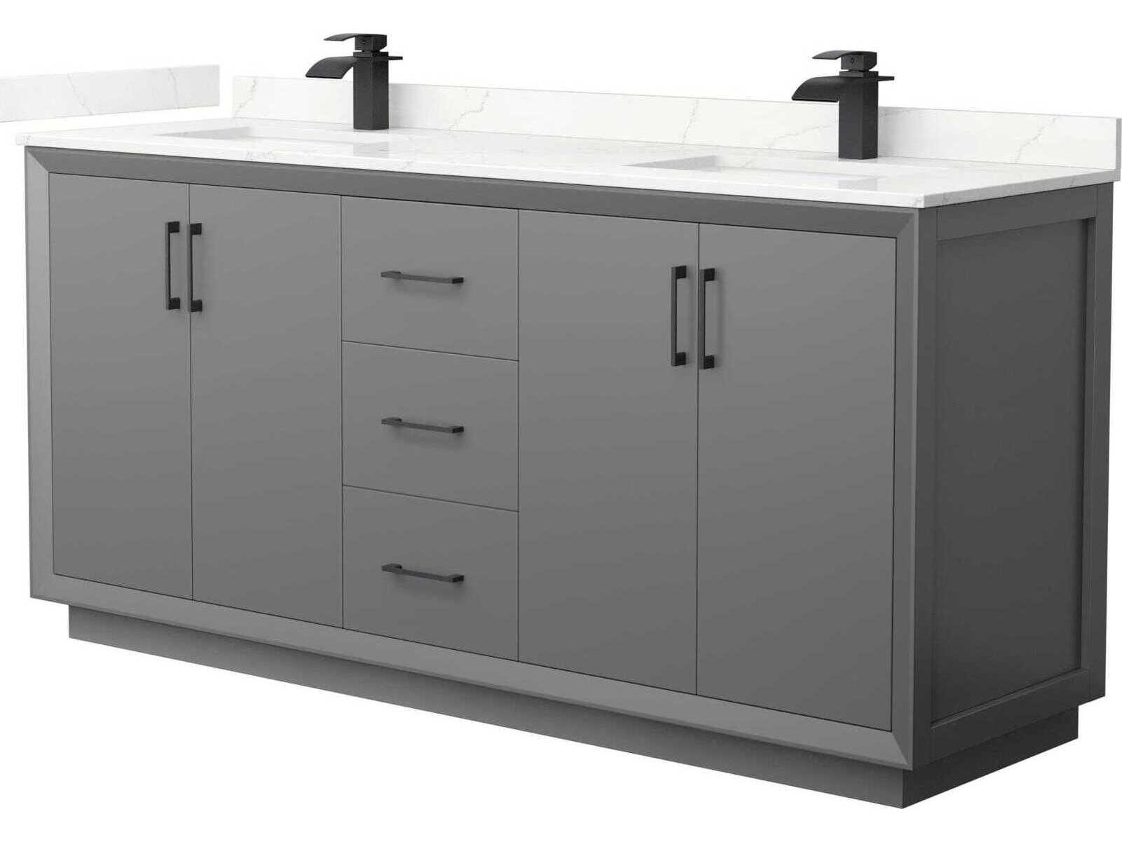 Wyndham Collection Strada 72" Dark Gray Vanity