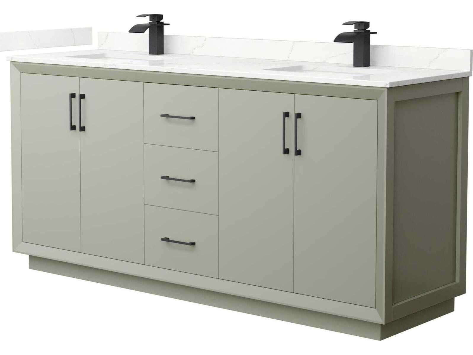 Wyndham Collection Strada 72" Light Green Vanity