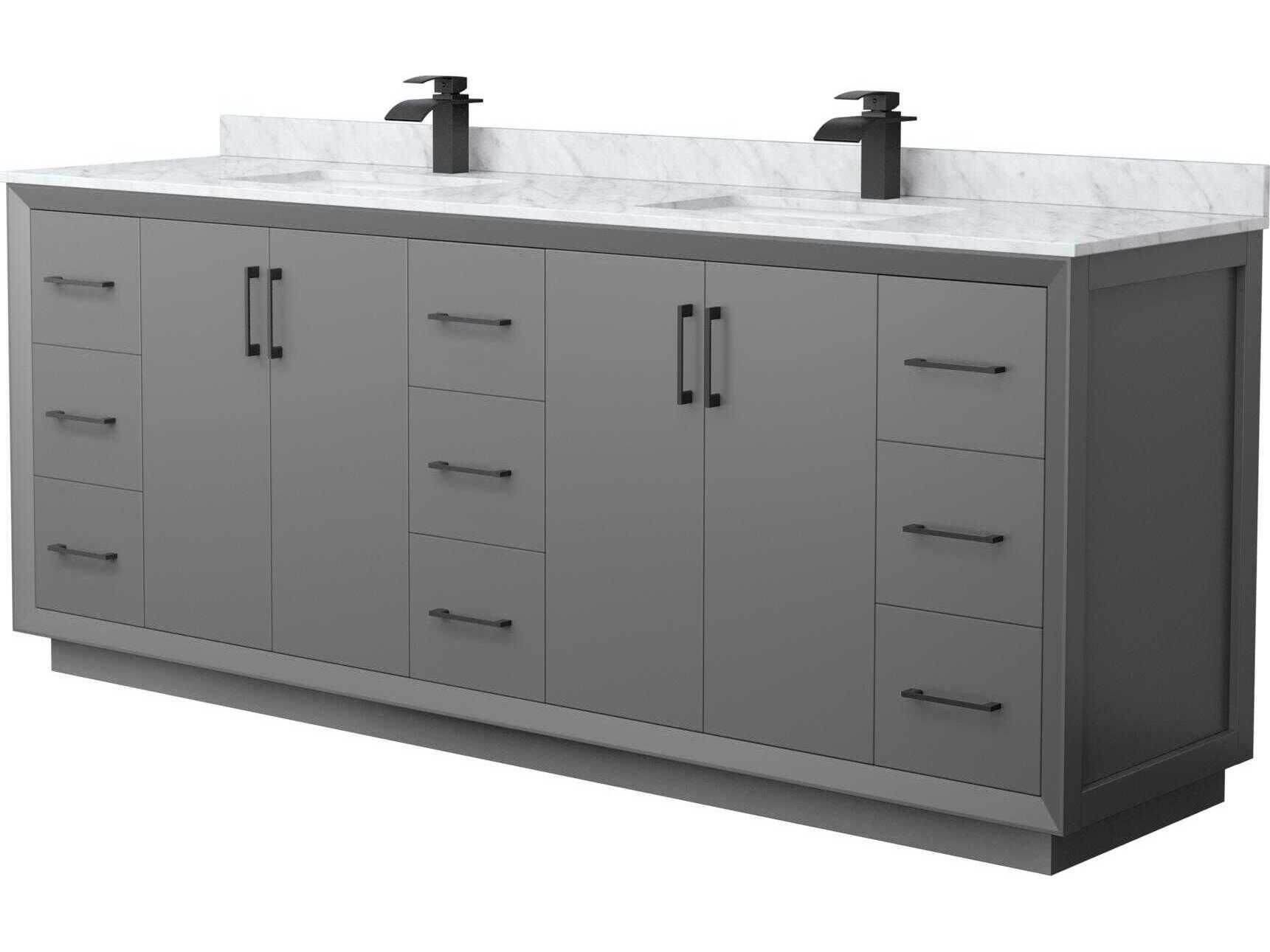 Wyndham Collection Strada 84" Dark Gray Vanity
