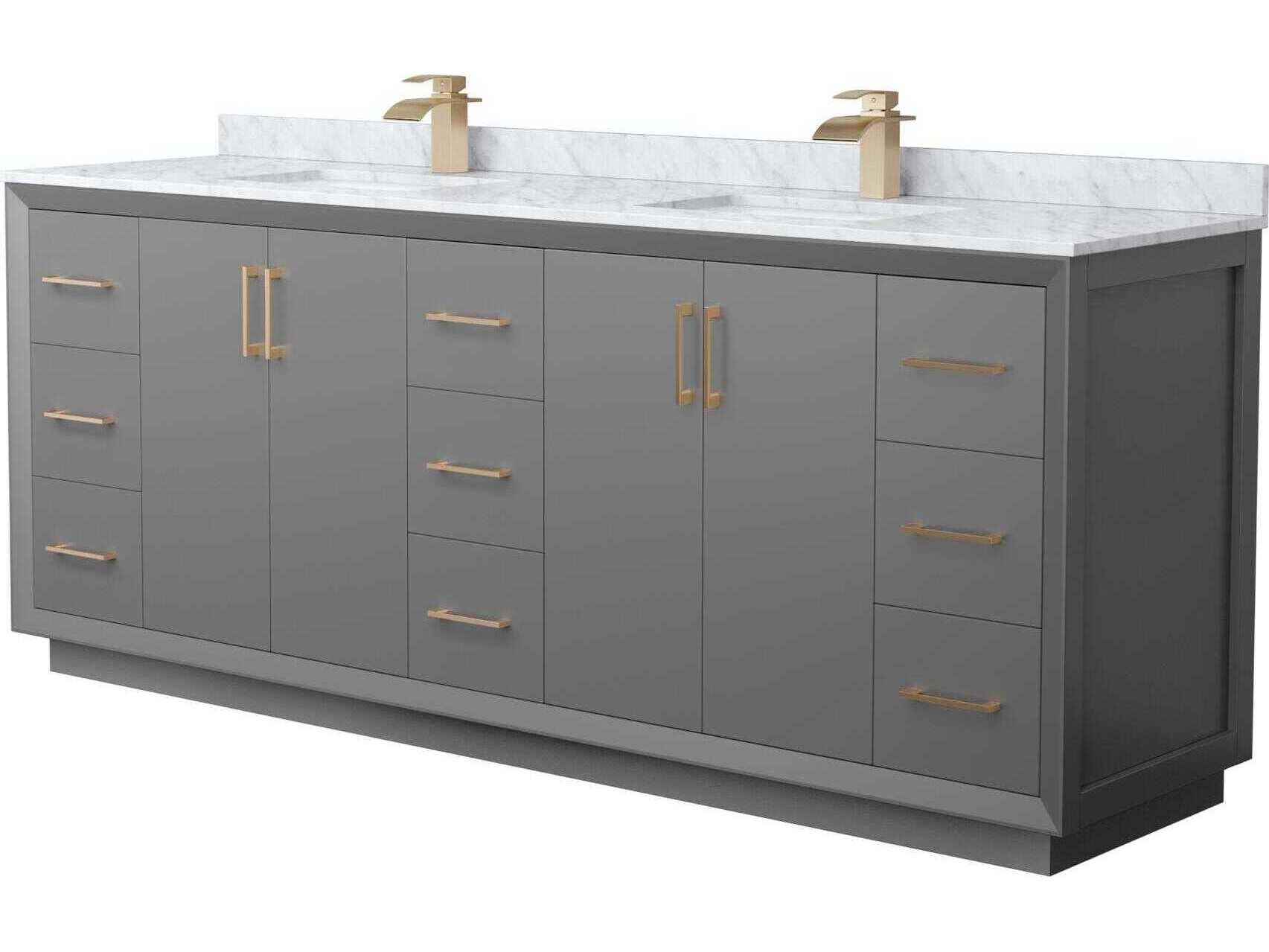 Wyndham Collection Strada 84" Dark Gray Vanity