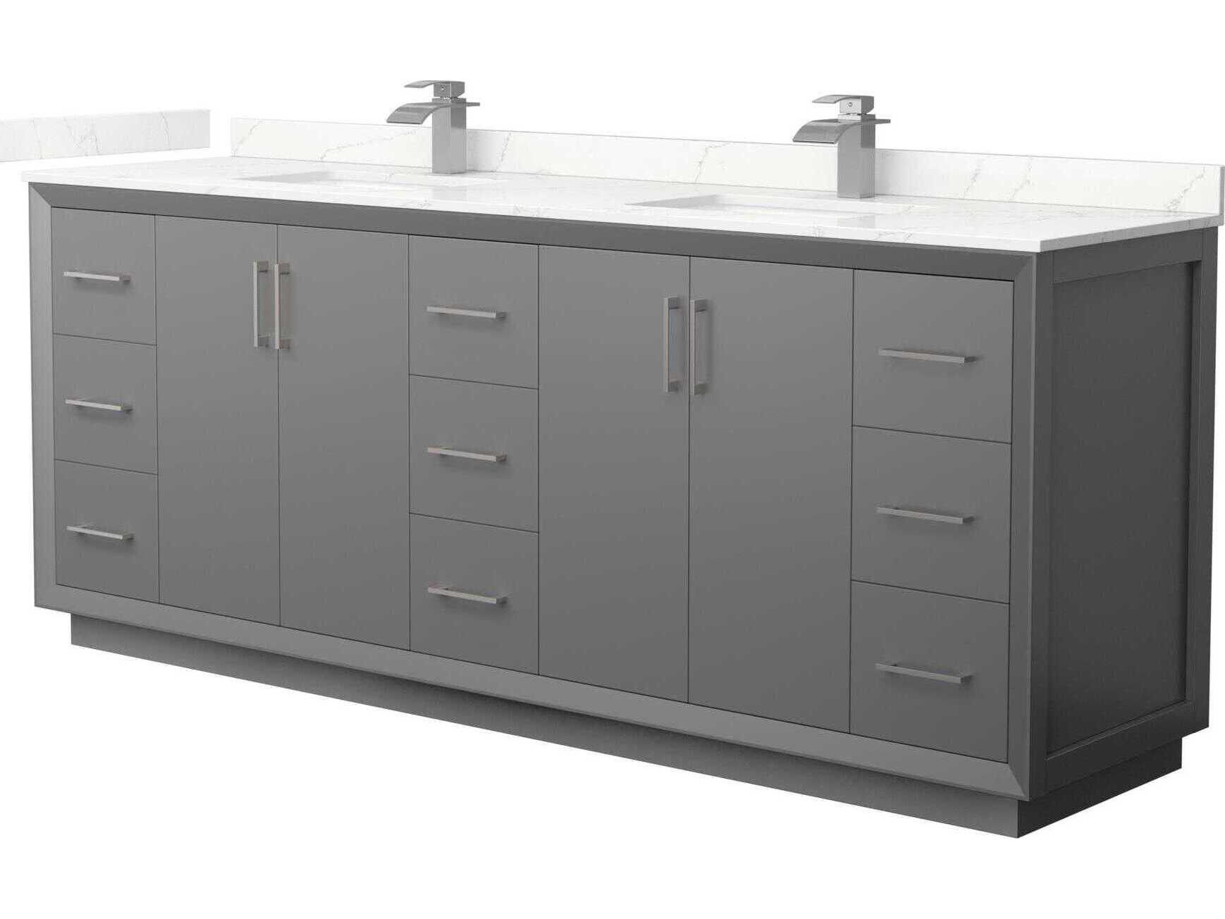 Wyndham Collection Strada 84" Dark Gray Vanity