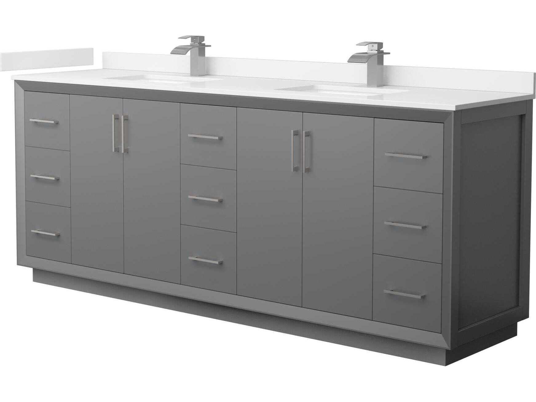 Wyndham Collection Strada 84" Dark Gray Vanity