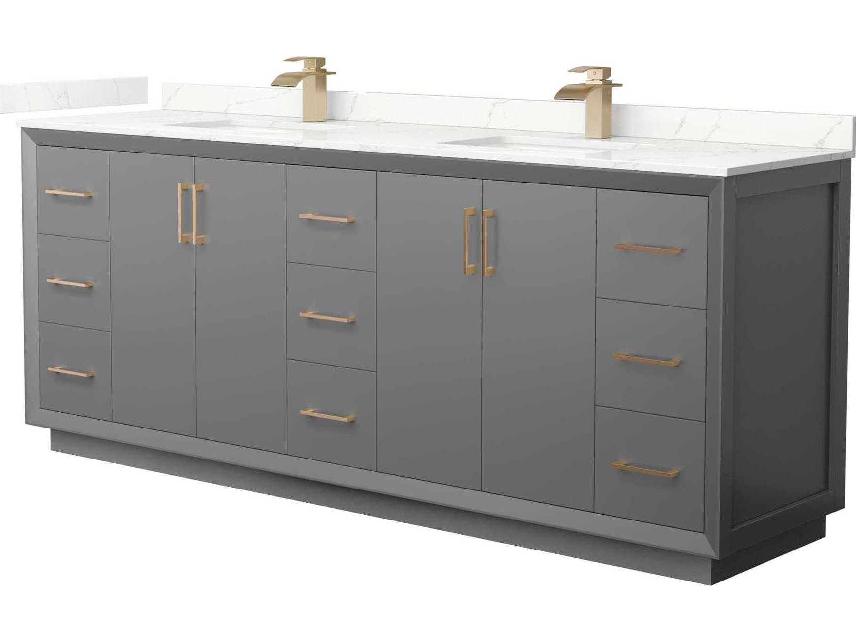 Wyndham Collection Strada 84" Dark Gray Vanity