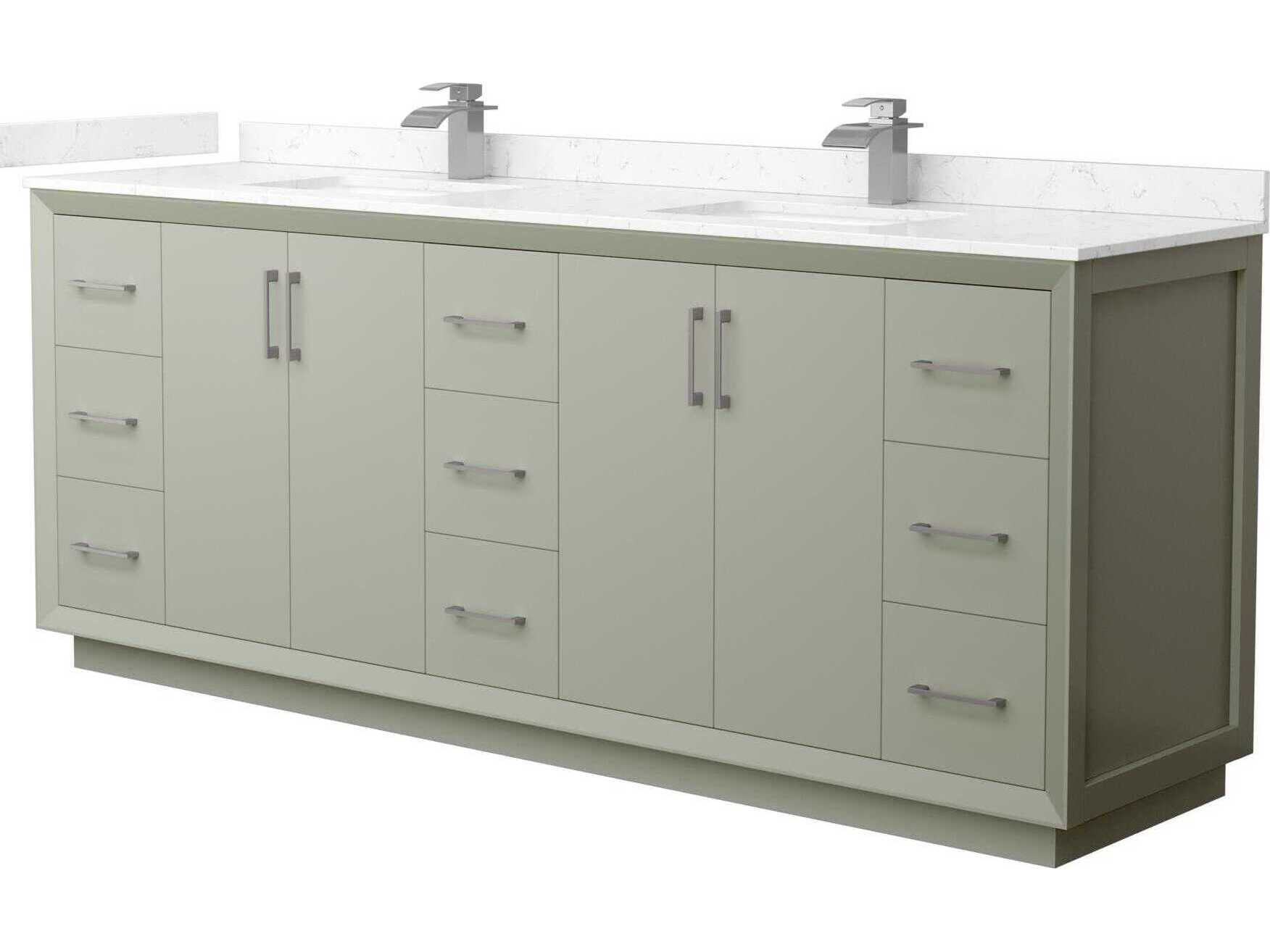 Wyndham Collection Strada 84" Light Green Vanity