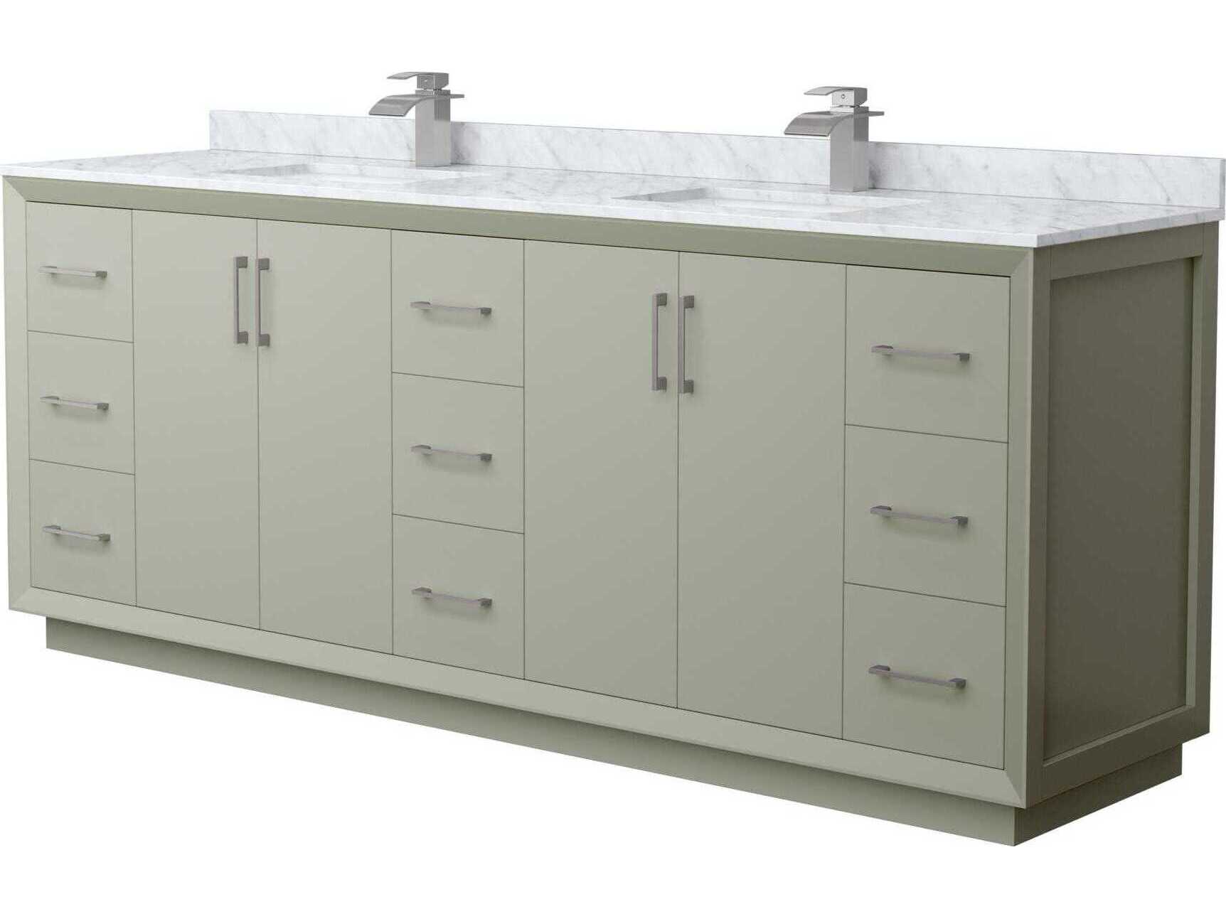 Wyndham Collection Strada 84" Light Green Vanity
