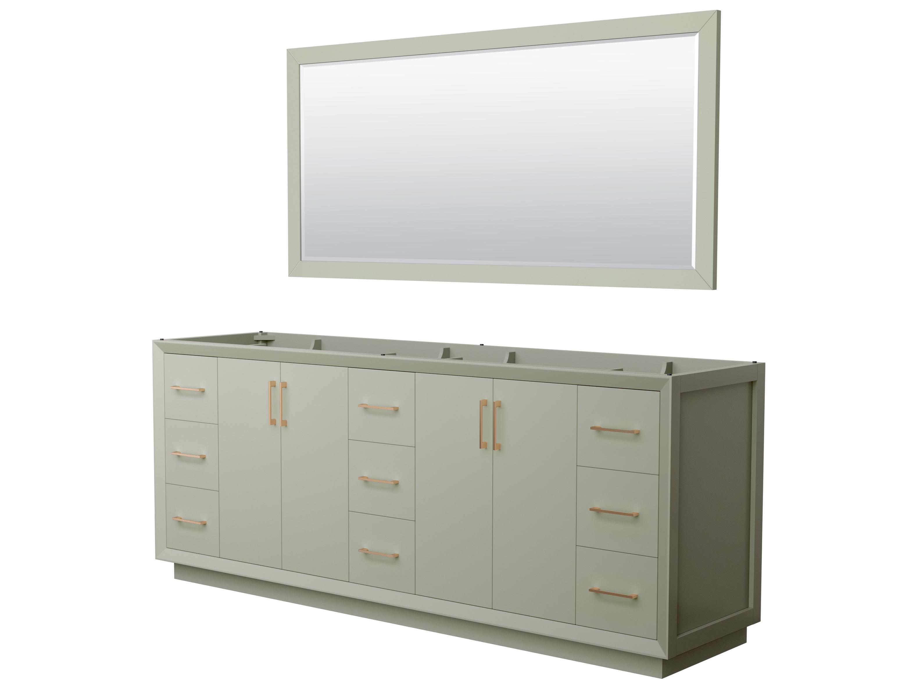 Wyndham Collection Strada 83" Light Green Vanity with 70" Mirror