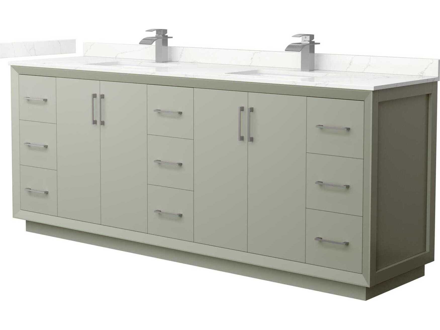 Wyndham Collection Strada 84" Light Green Vanity