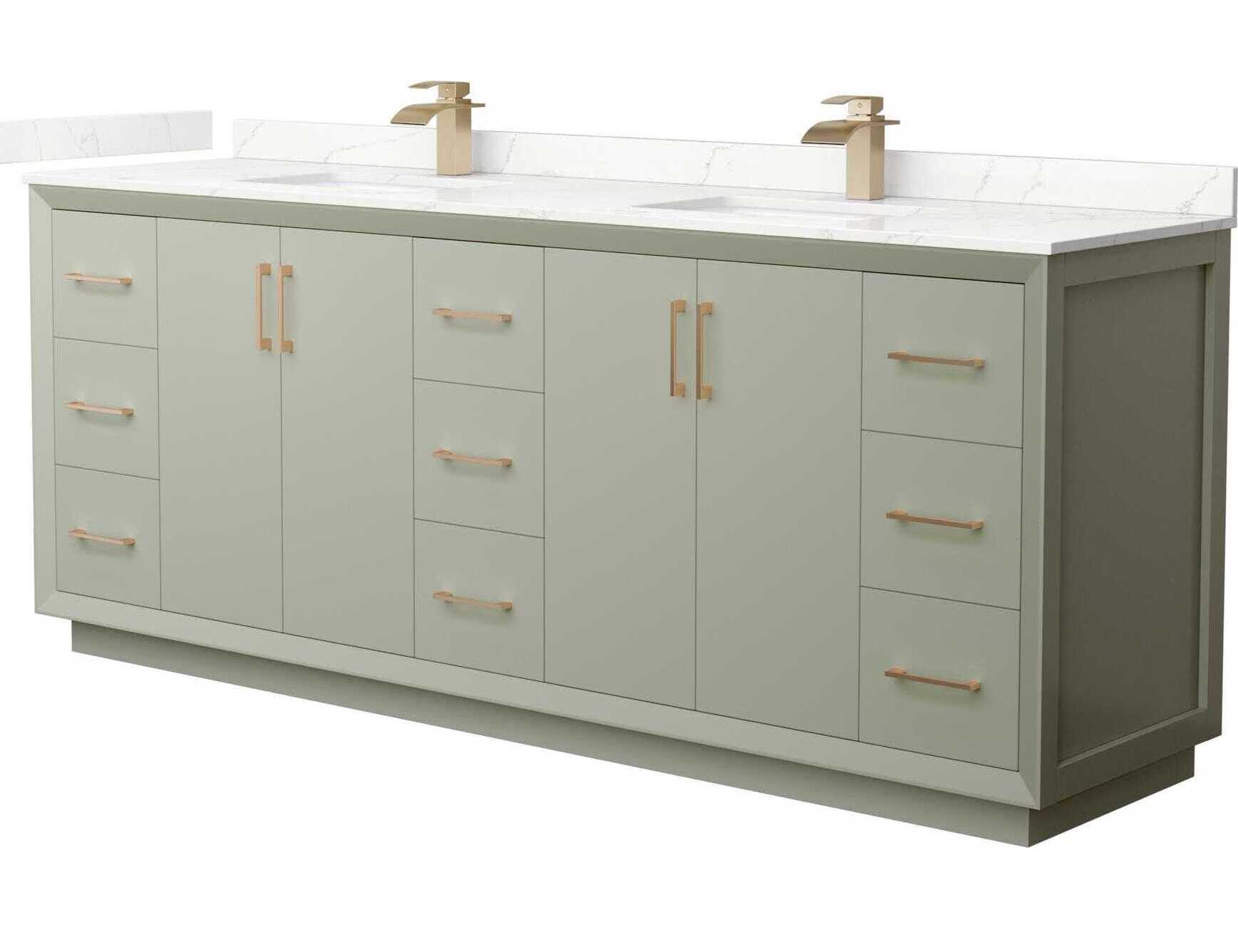 Wyndham Collection Strada 84" Light Green Vanity