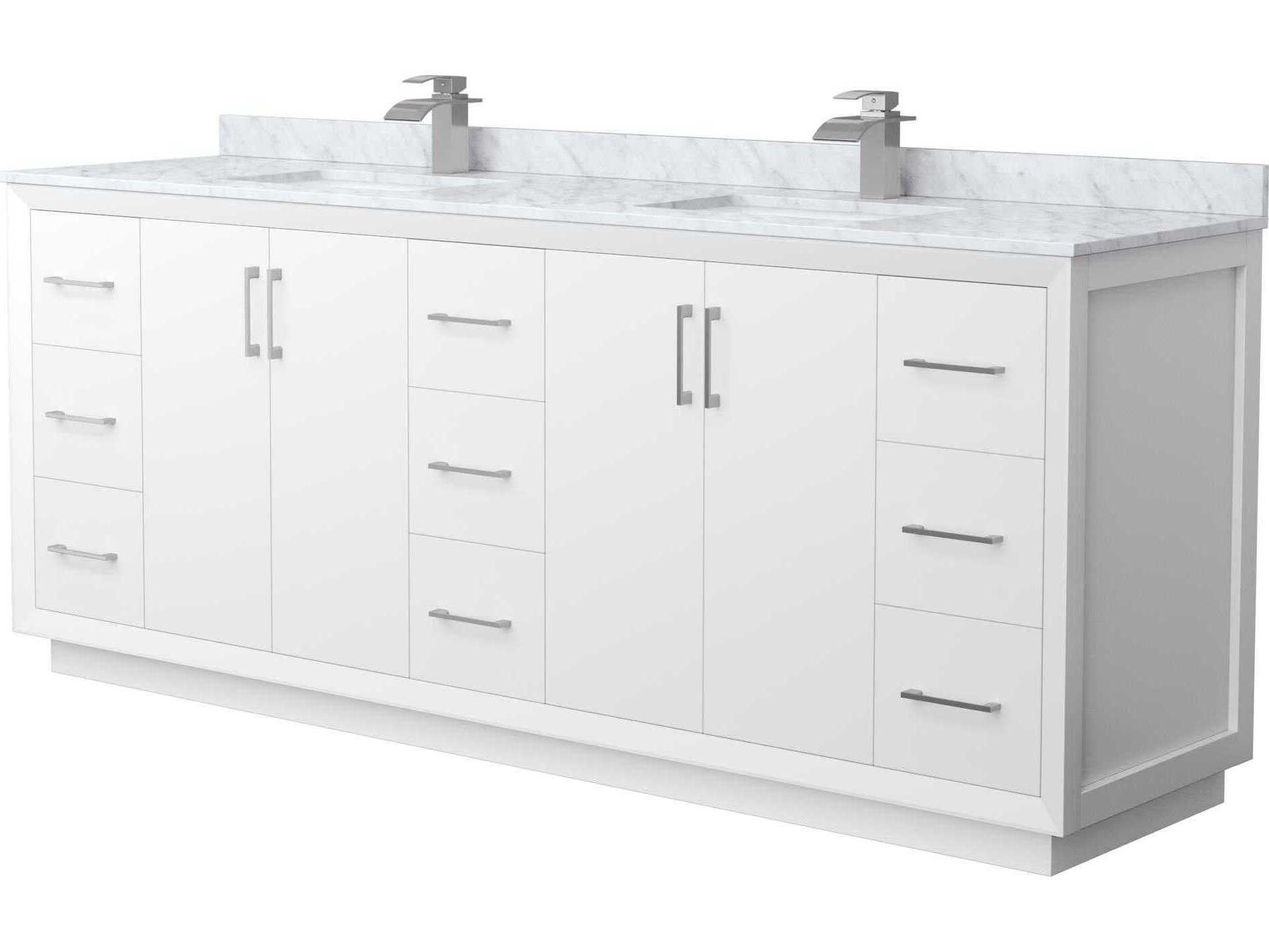 Wyndham Collection Strada 84" White Vanity