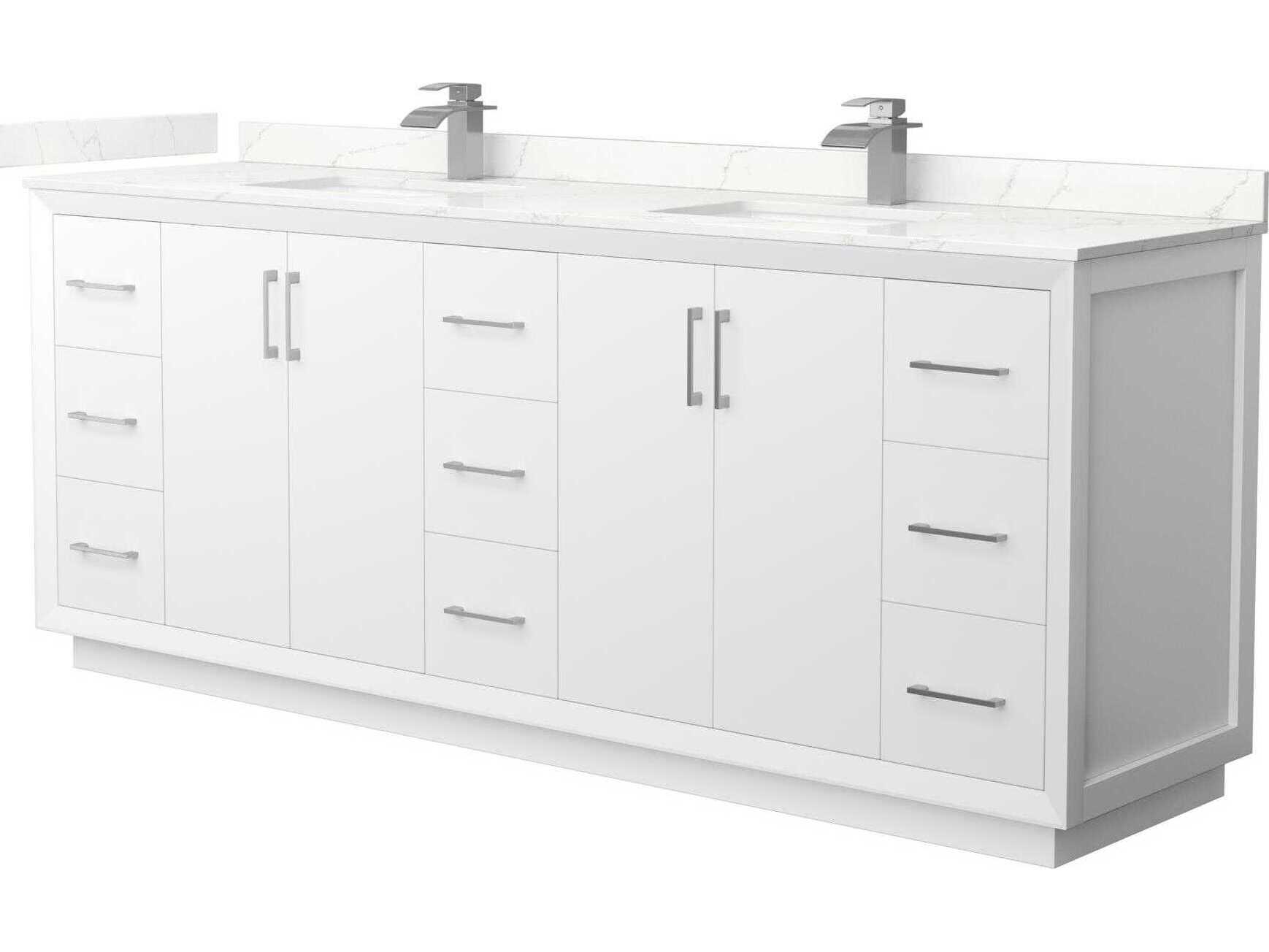 Wyndham Collection Strada 84" White Vanity