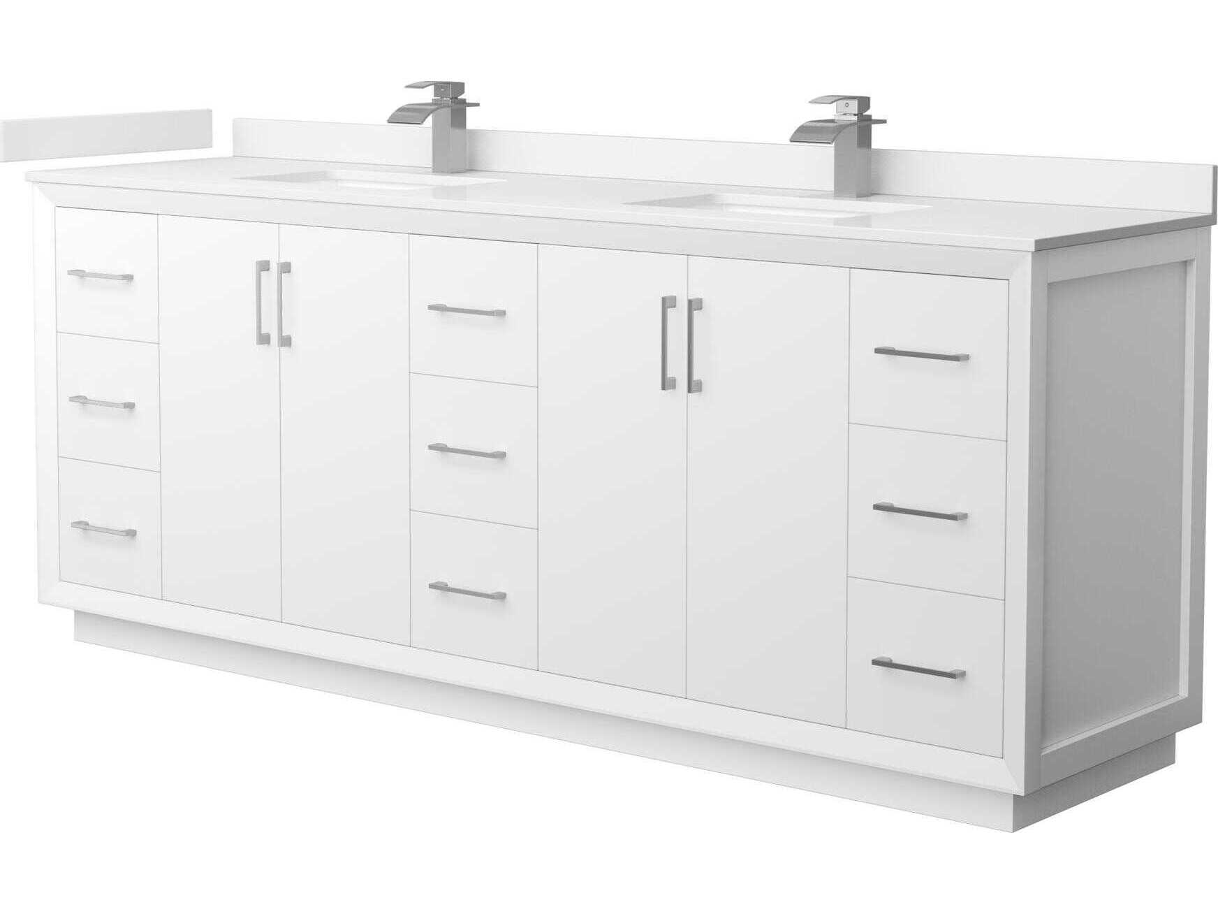 Wyndham Collection Strada 84" White Vanity